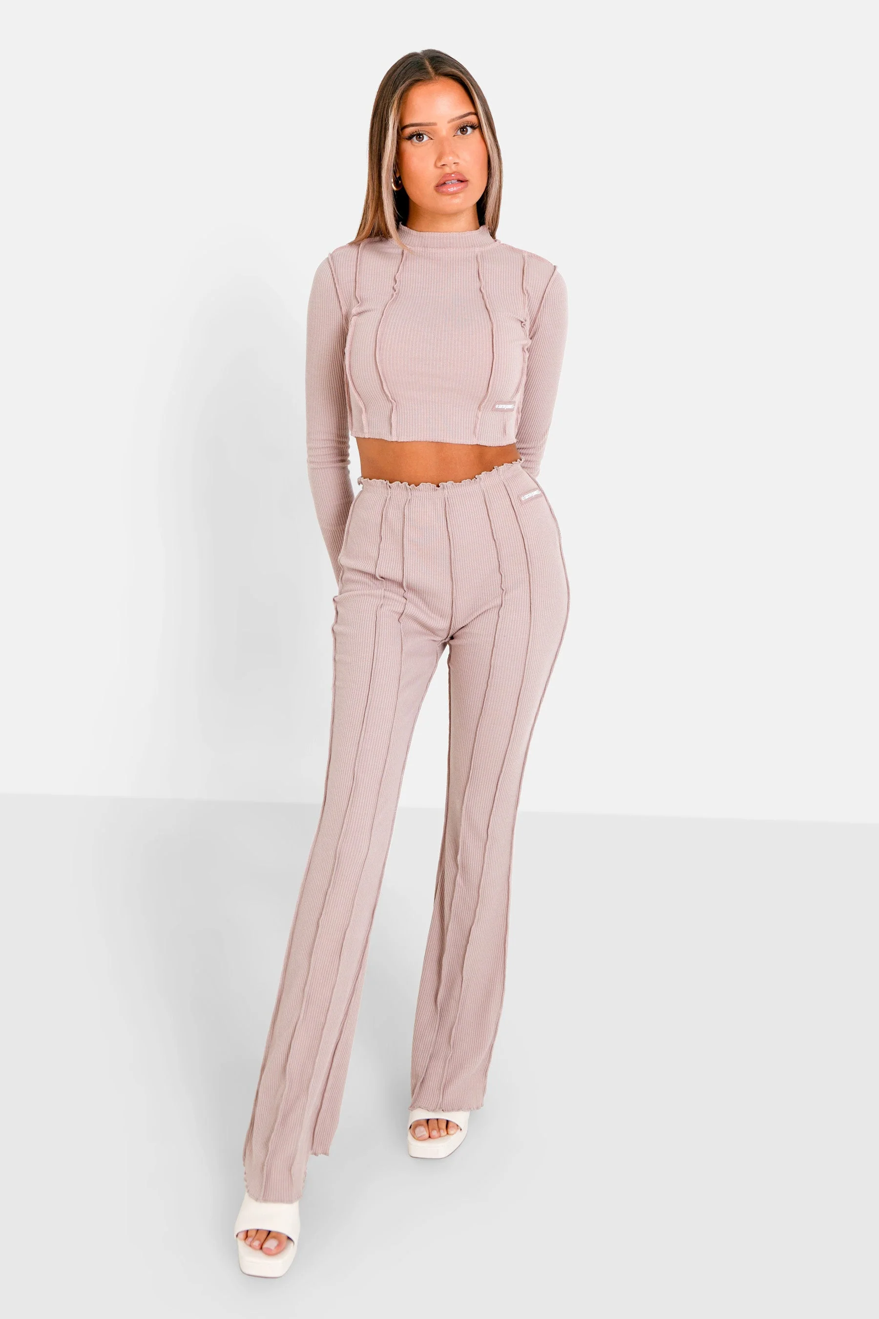 Top couture surfilée Rose clair - Image 2