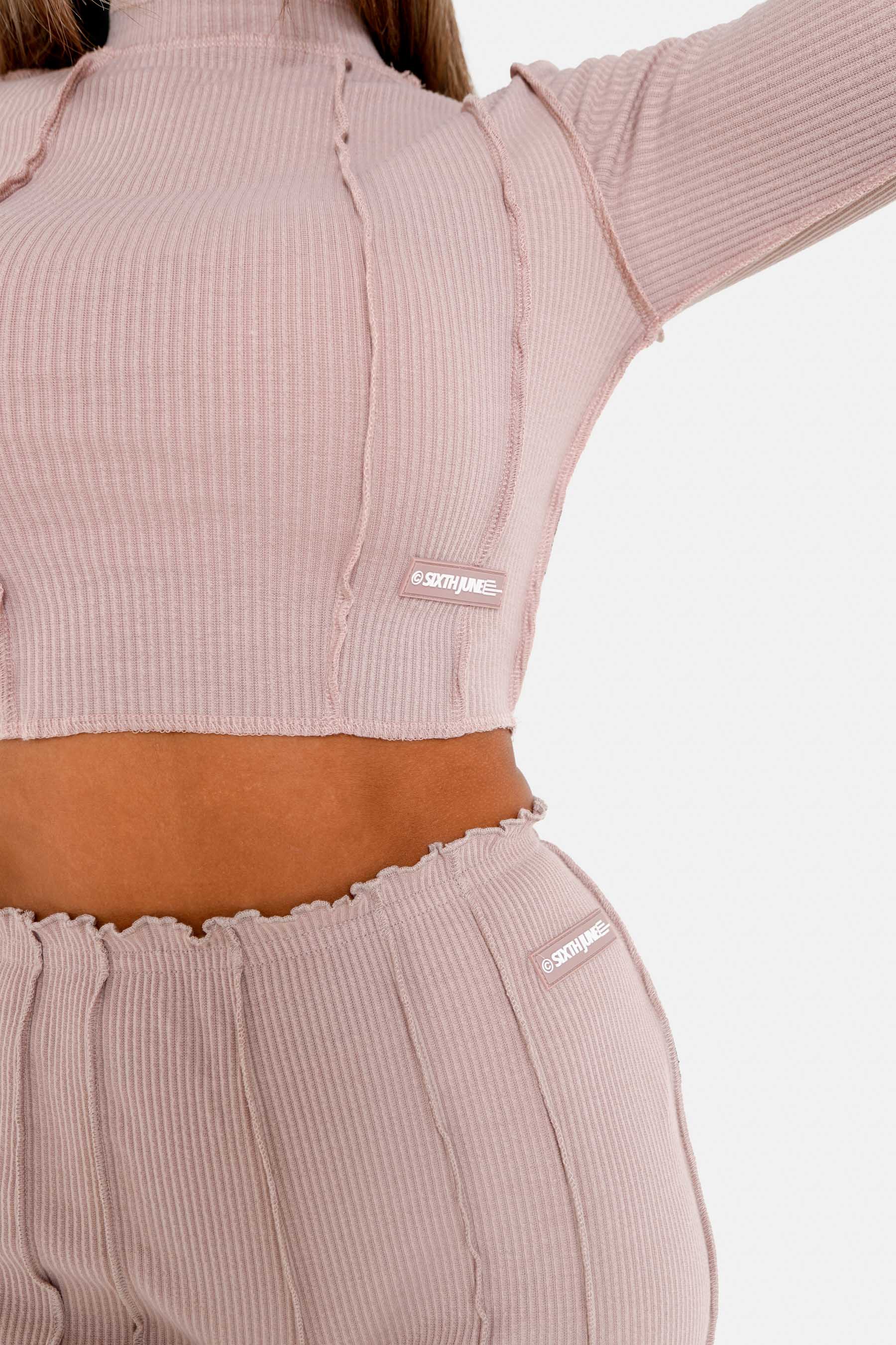 Top couture surfilée Rose clair - Image 3