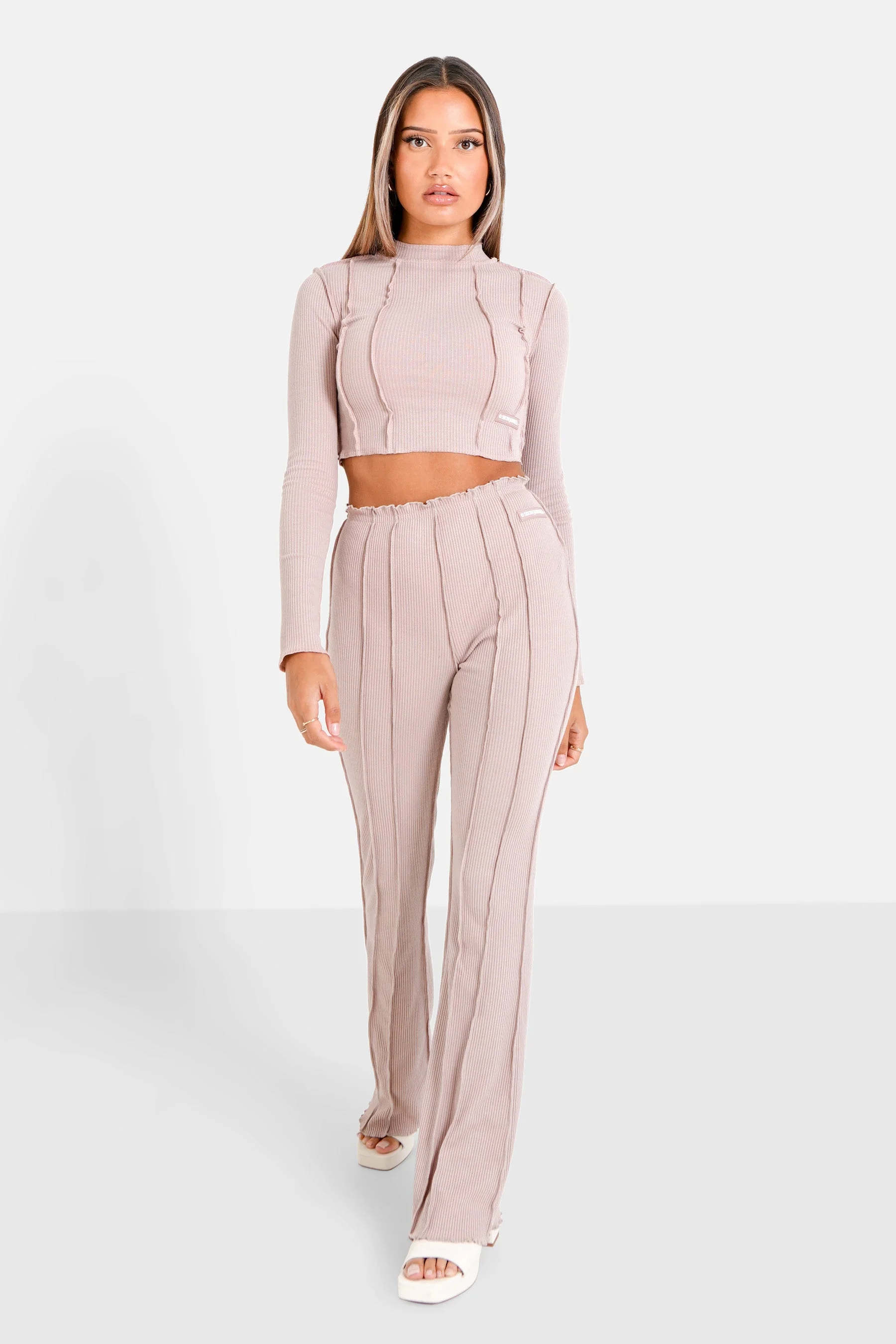 Pantalon couture surfilée Rose clair - Image 2