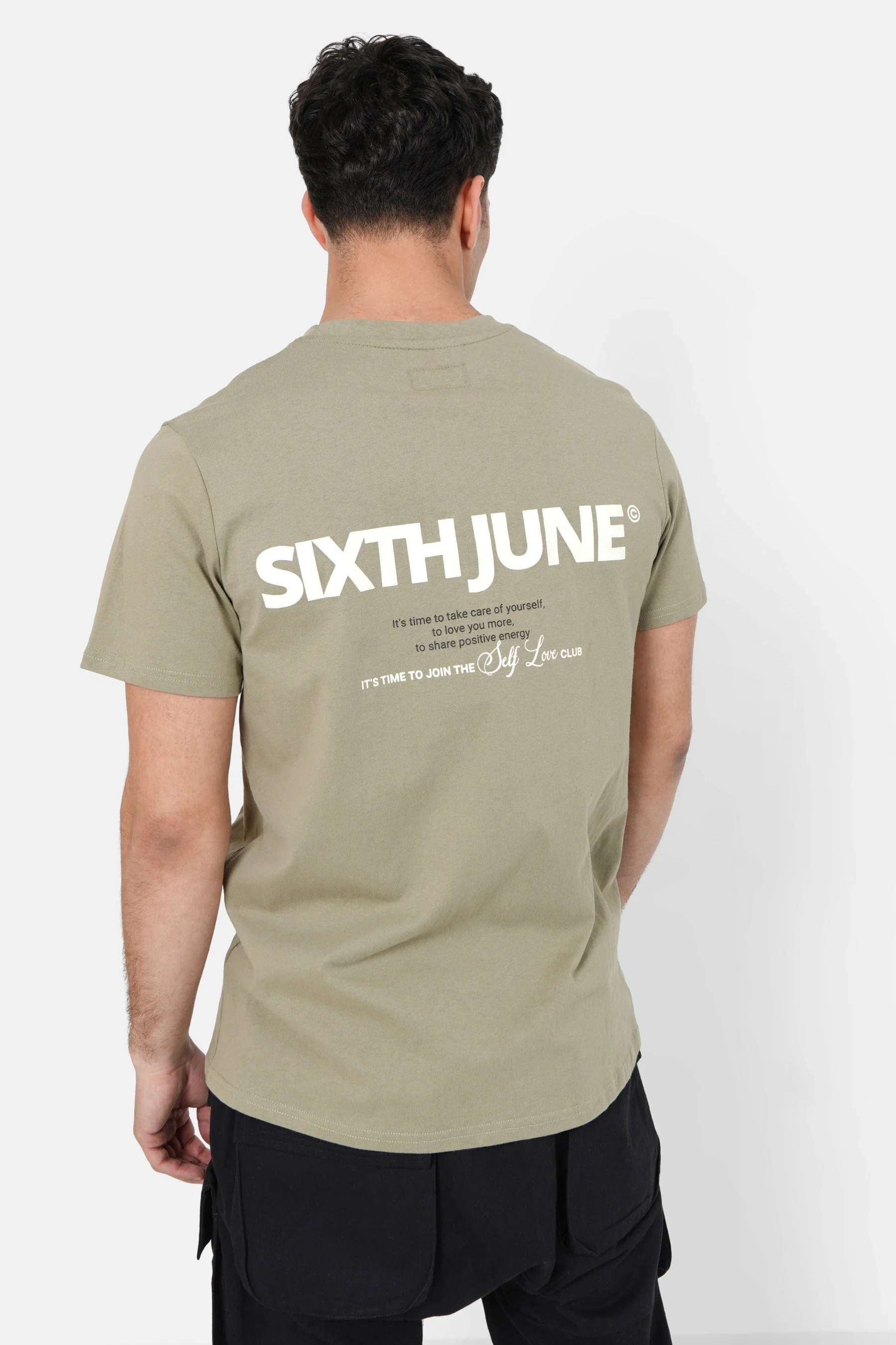 T-shirt self love club Vert kaki - Image 5