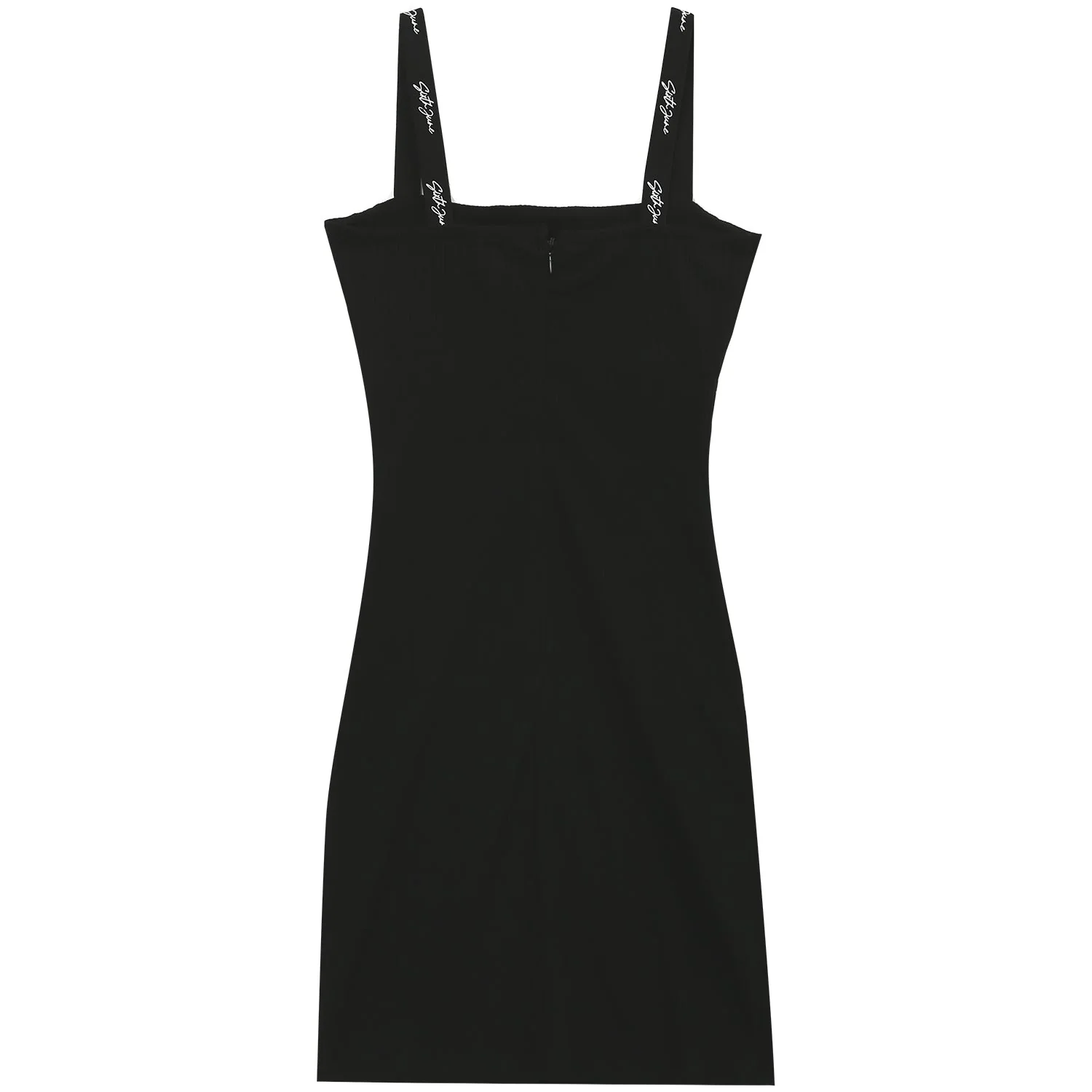 Robe bretelles côtelée Noir - Image 7