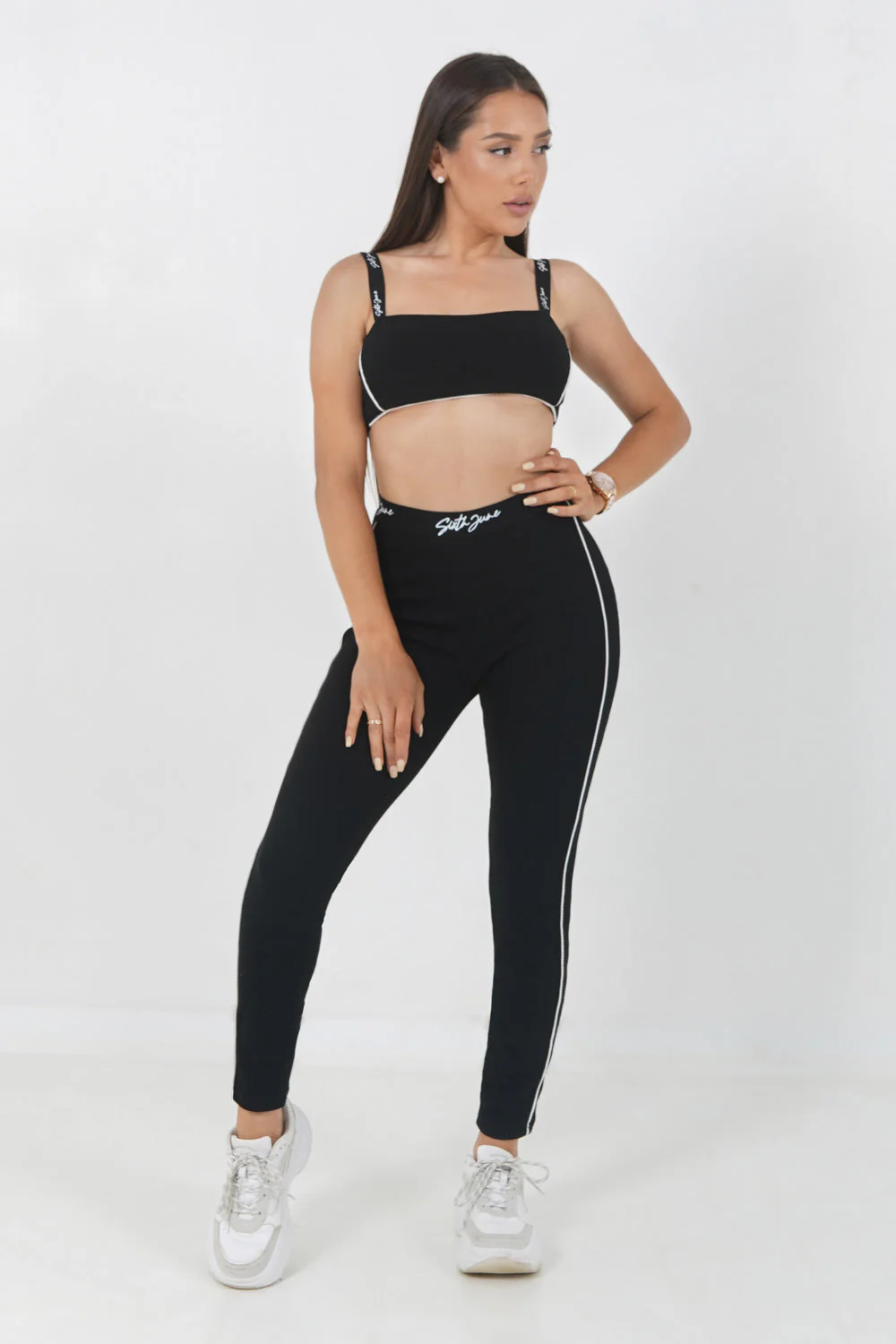 Legging signature côtelée Noir - Image 2
