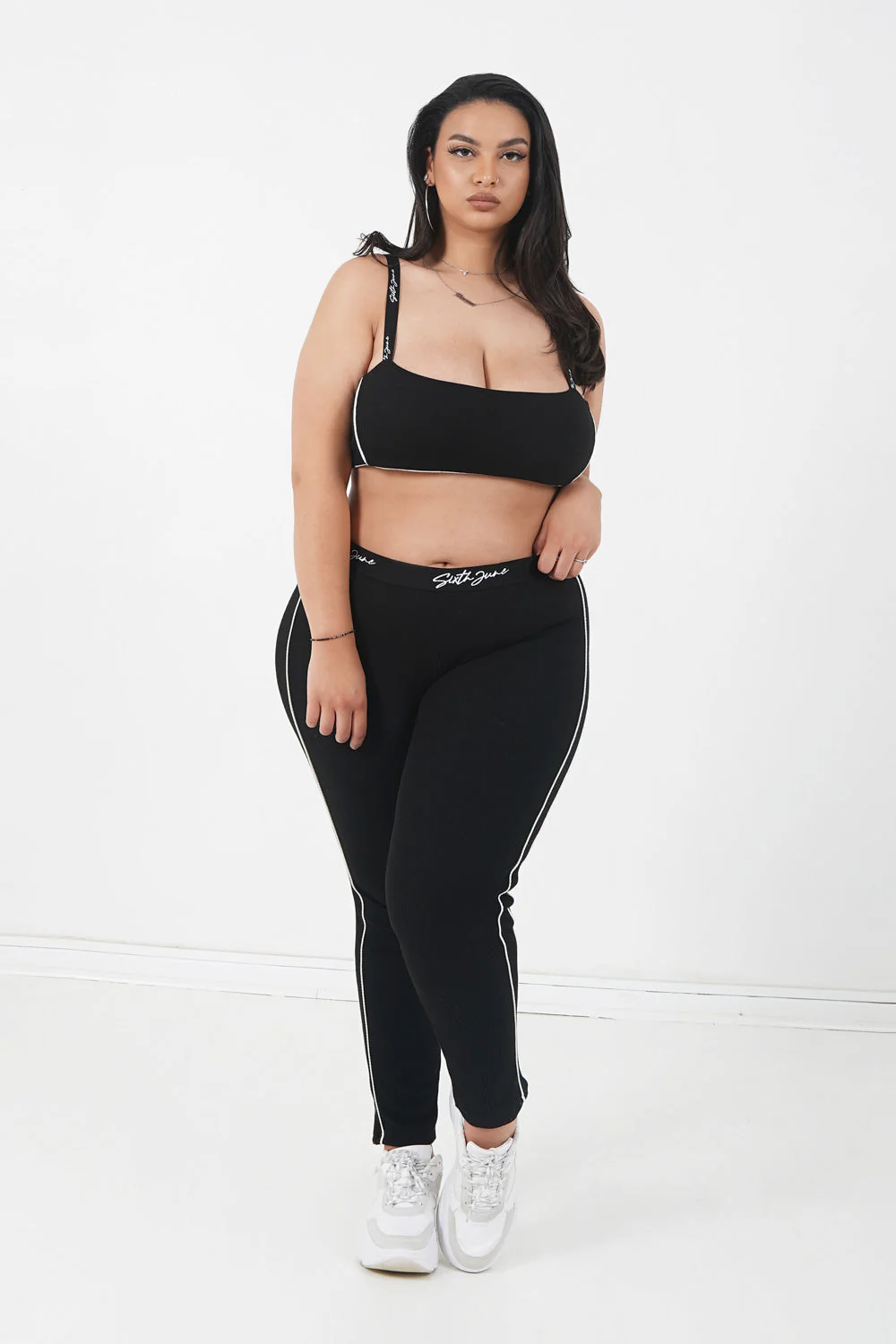 Legging signature côtelée Noir - Image 5