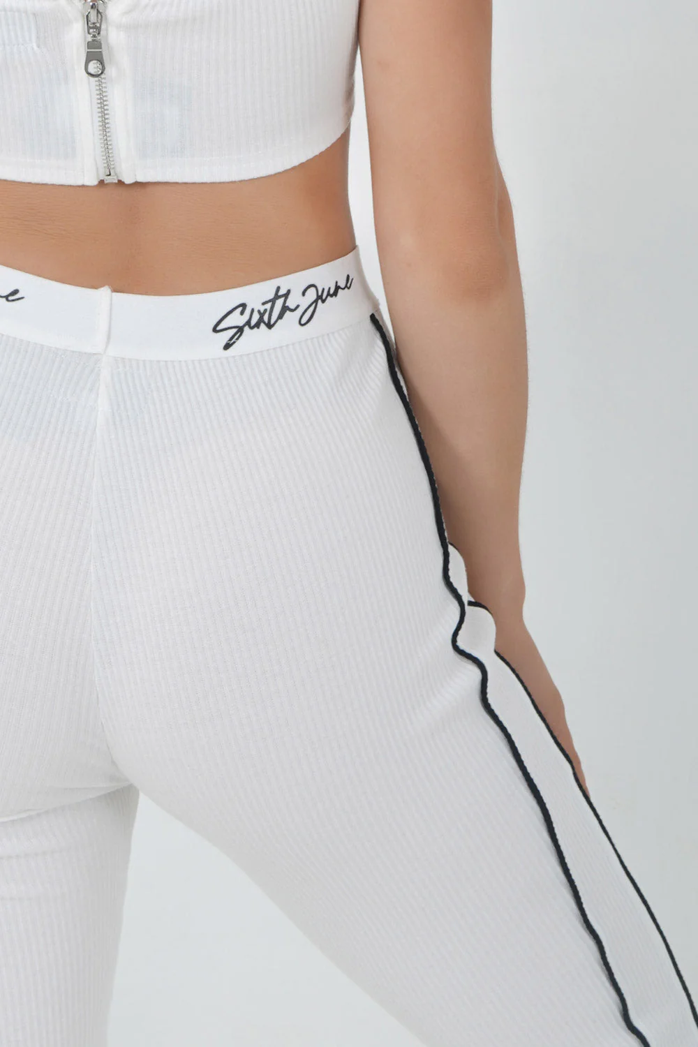 Legging signature côtelé Blanc - Image 3