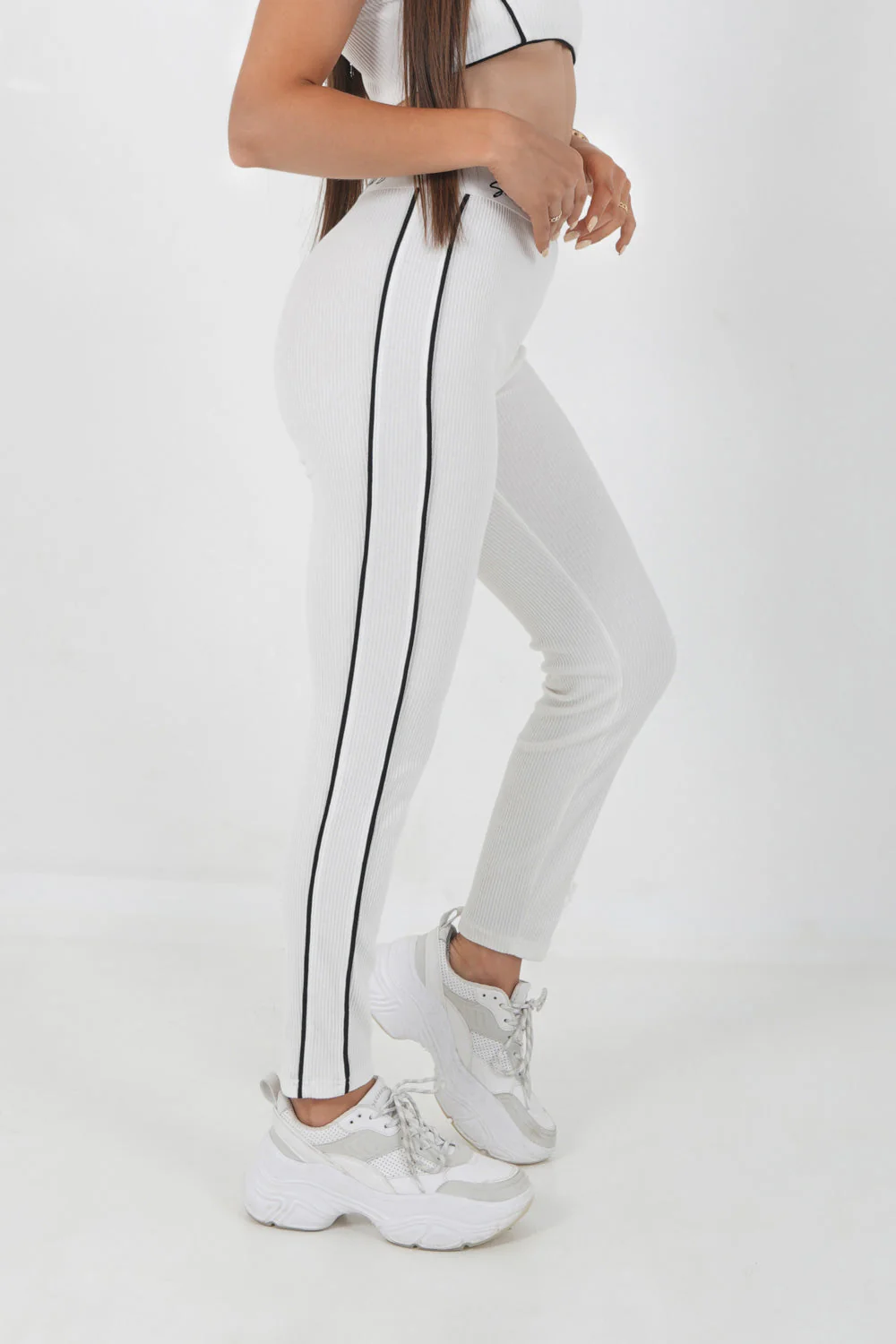 Legging signature côtelé Blanc - Image 4