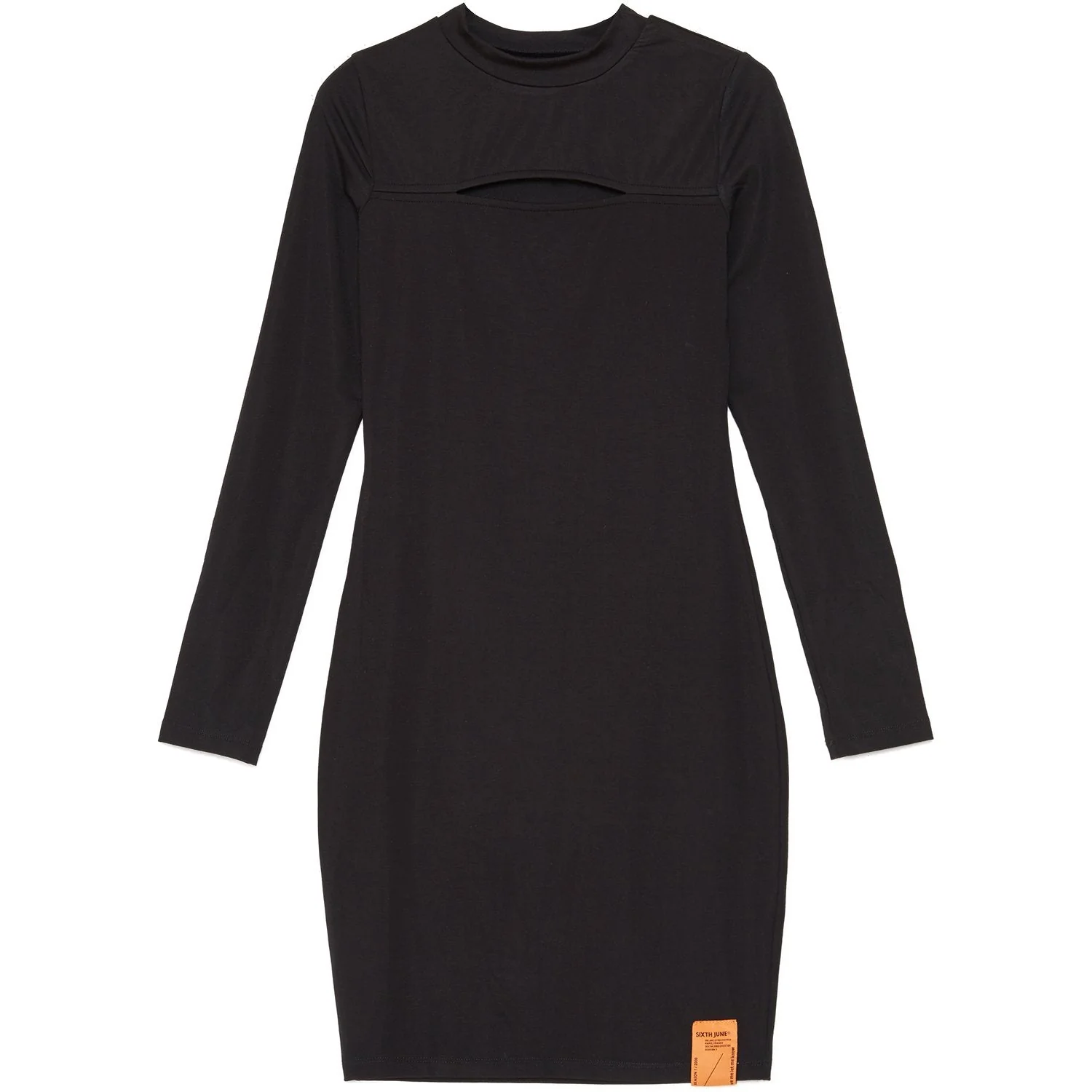 Robe manches longues ouverture noir - Image 5