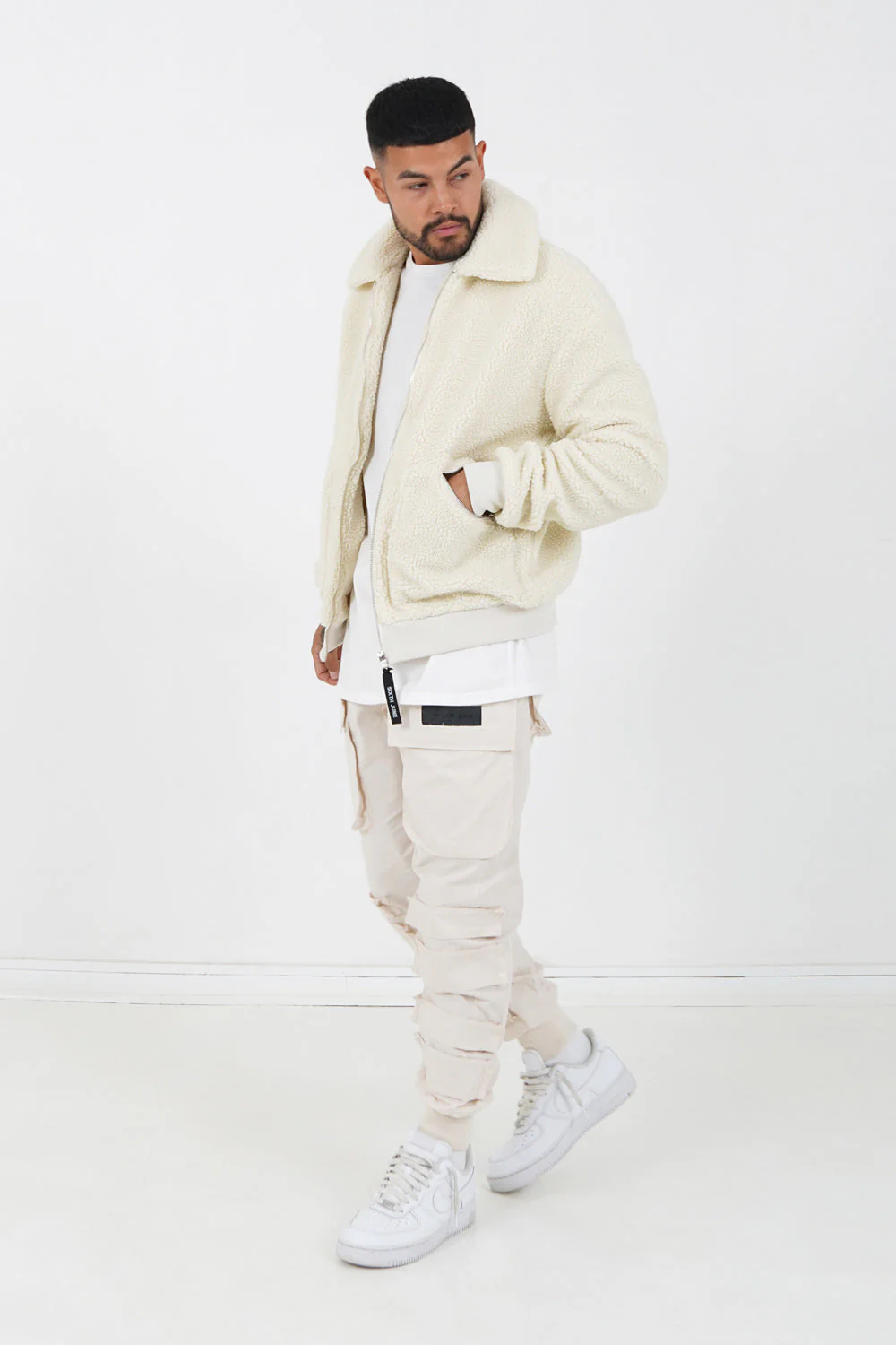 Veste sherpa cosy Blanc Cassé - Image 2
