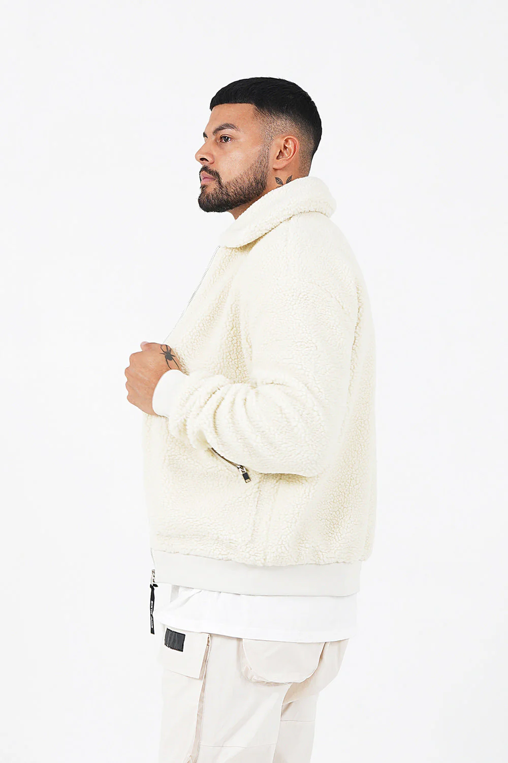 Veste sherpa cosy Blanc Cassé - Image 4