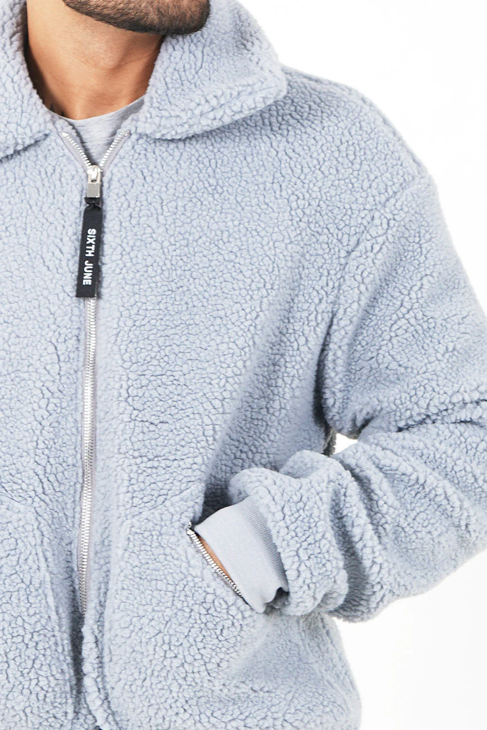 Veste sherpa cosy Gris - Image 3