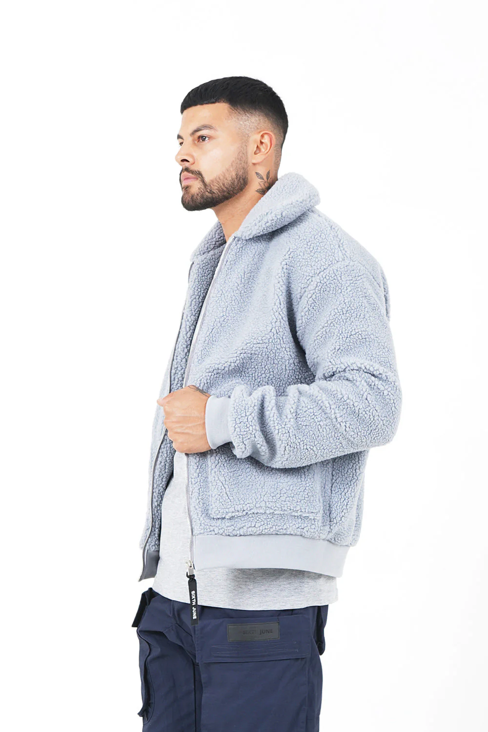 Veste sherpa cosy Gris - Image 4