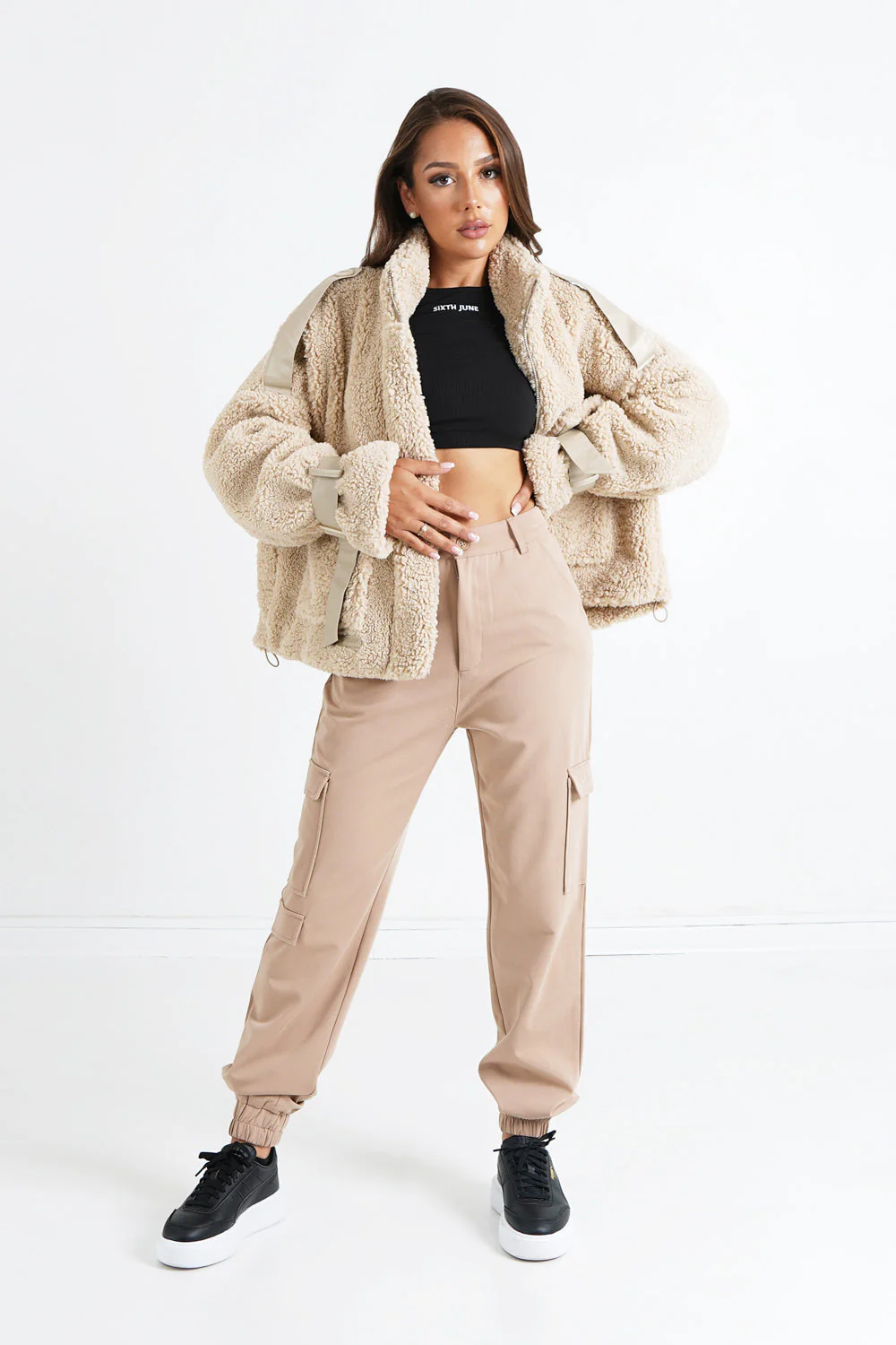 Veste aviateur sherpa Beige - Image 2