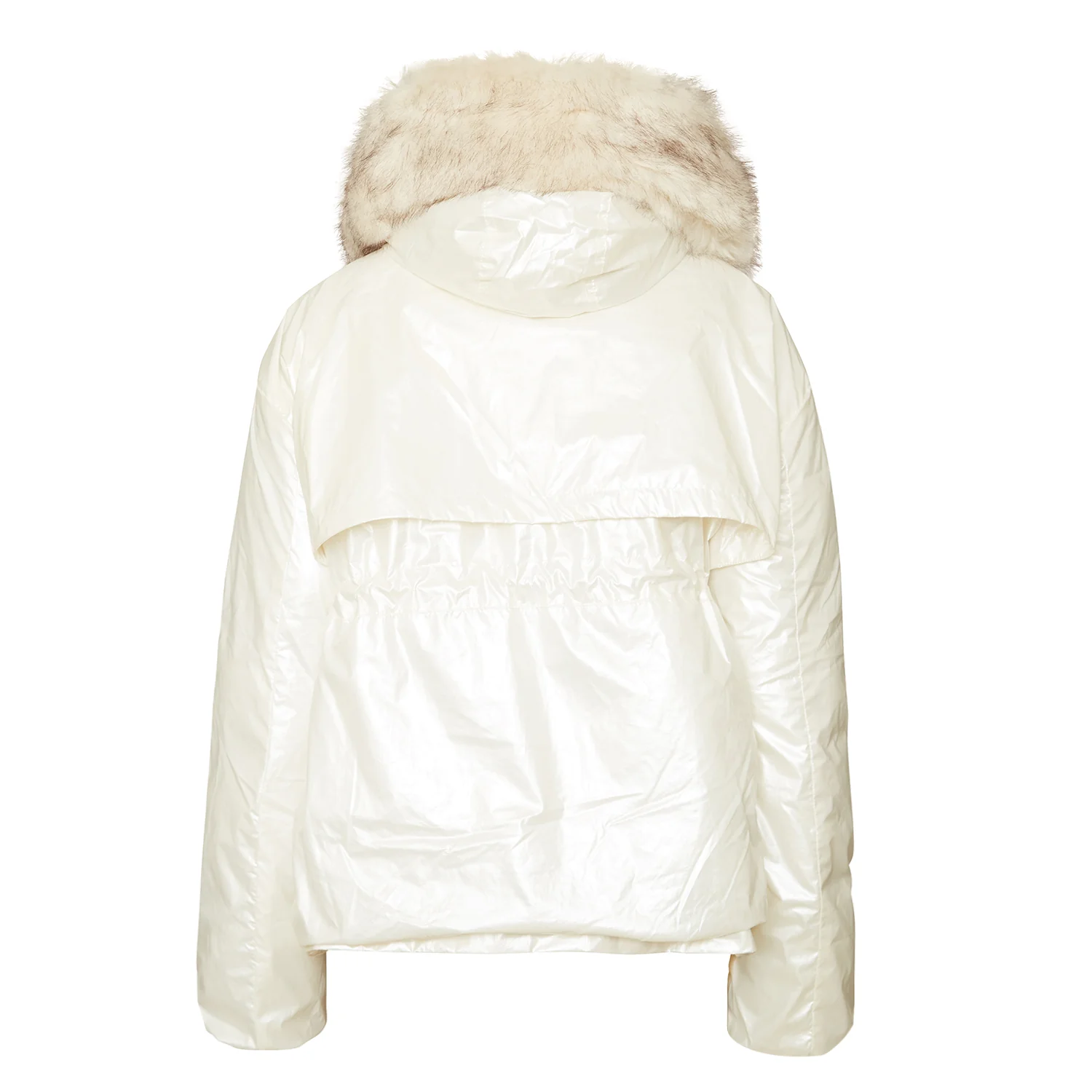 Doudoune oversize fourrure nacré blanc - Image 7