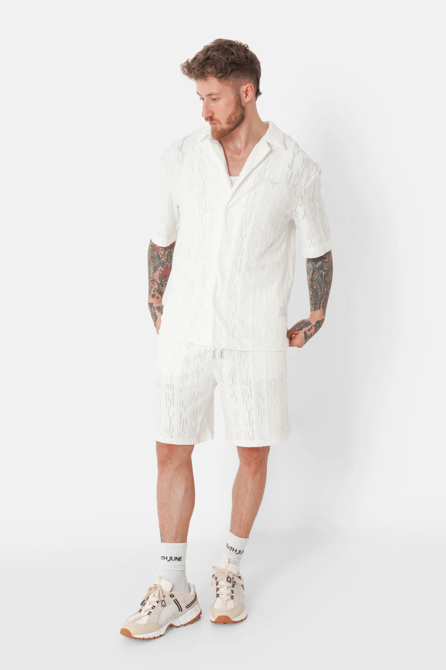 Chemise texturé logo Blanc - Image 2