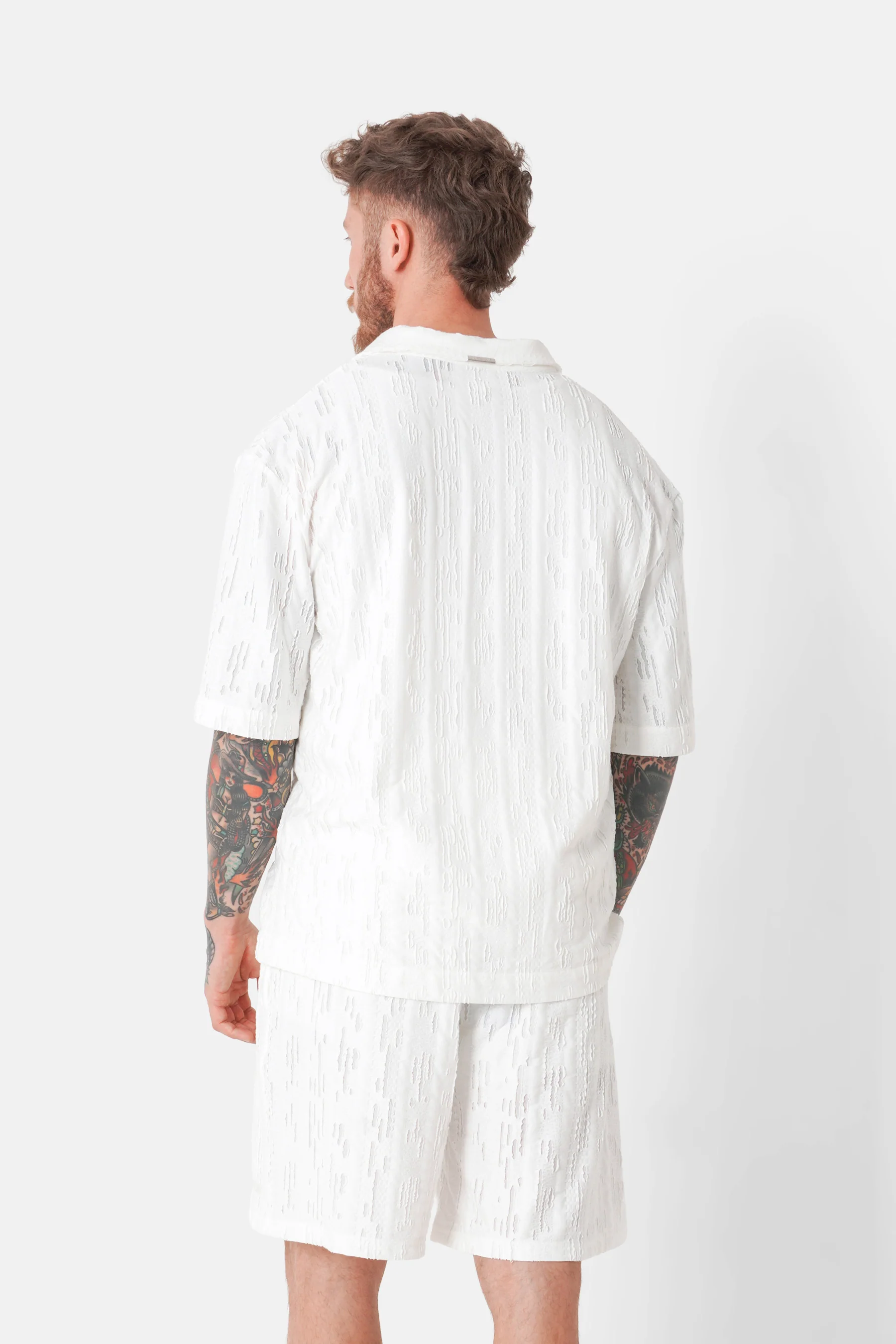 Chemise texturé logo Blanc - Image 5