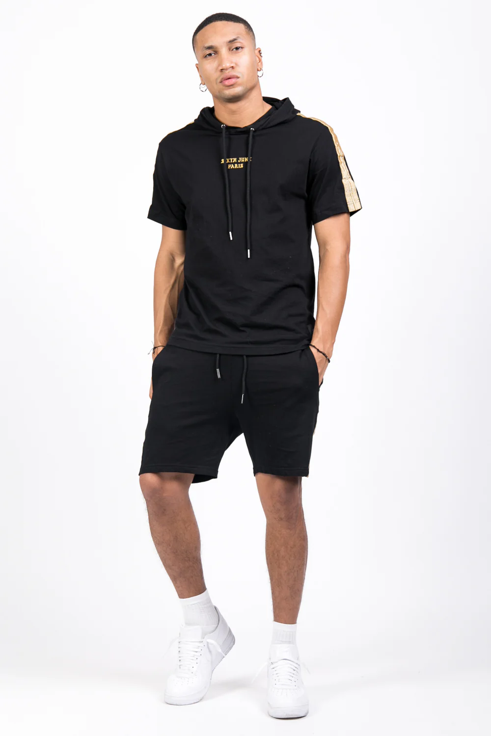 Short bandes dorées noir - Image 2