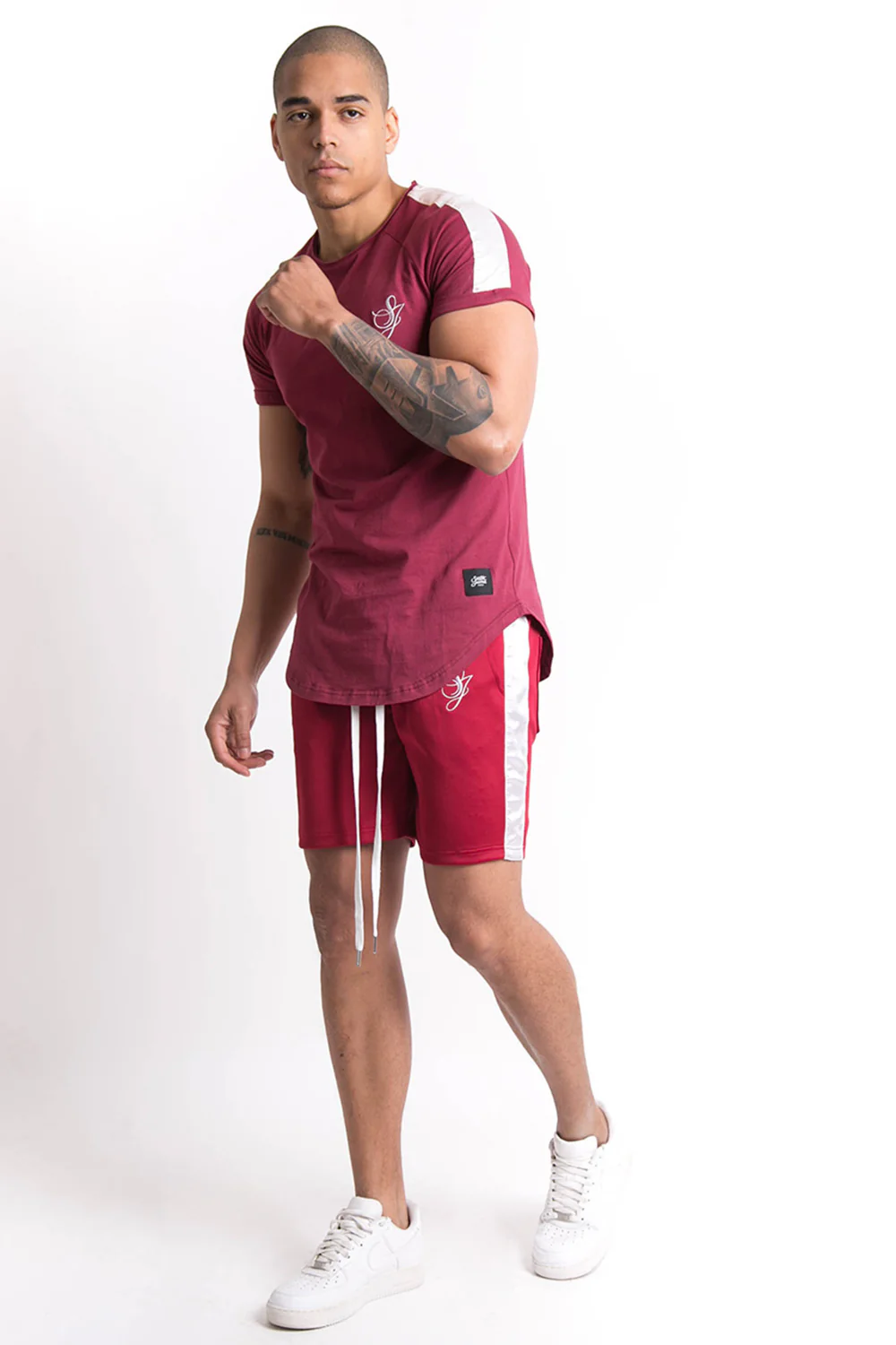 Short bandes satin signature bordeaux - Image 3