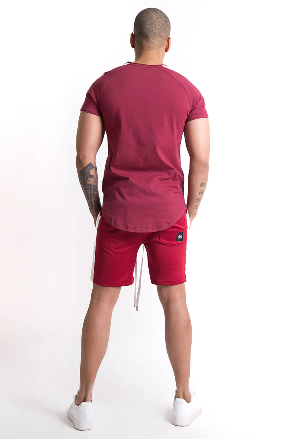 Short bandes satin signature bordeaux - Image 4