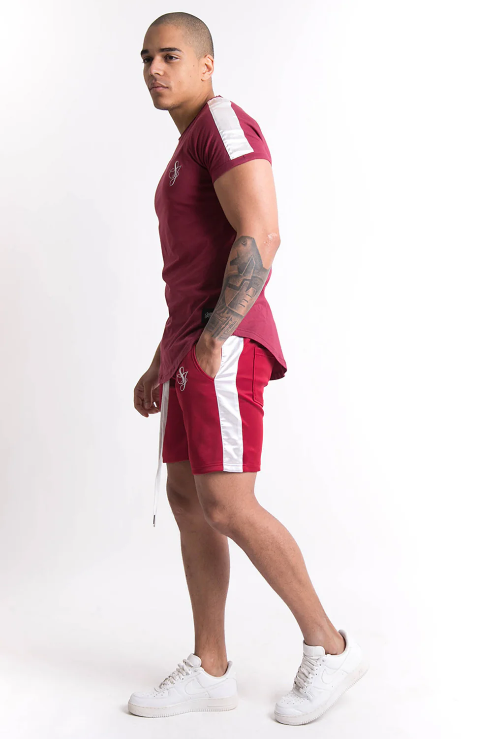 Short bandes satin signature bordeaux - Image 5