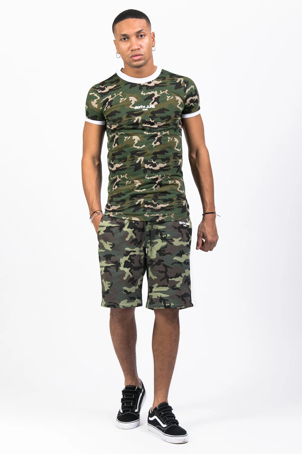 Short camouflage bandes vert - Image 6