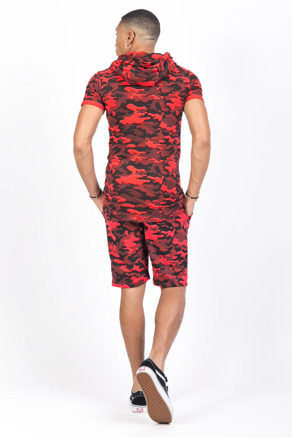 Short camouflage sport rouge - Image 3