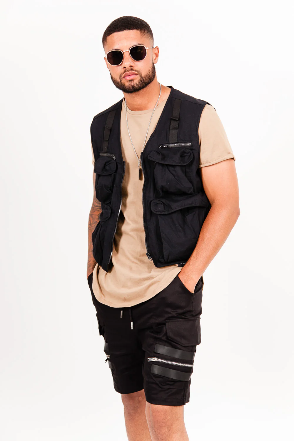 Short cargo tactique noir - Image 5