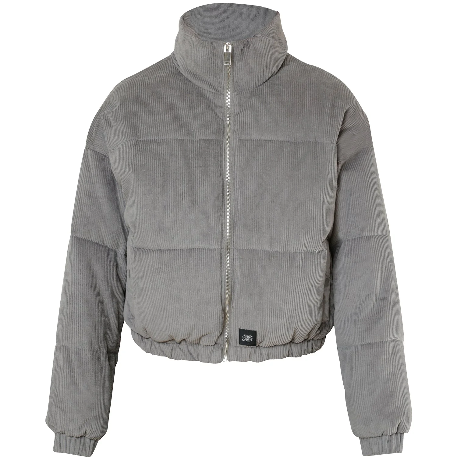 Doudoune courte velours Gris - Image 6