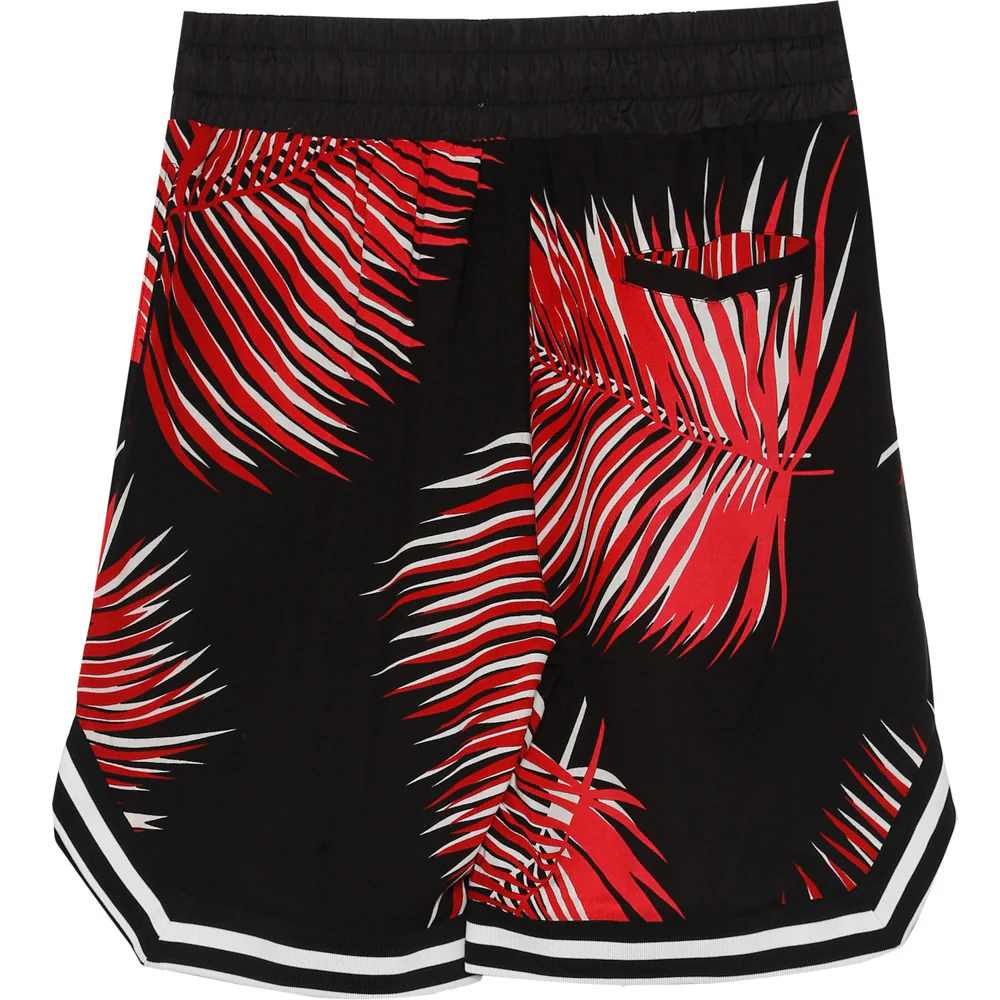 Short feuilles palmiers noir rouge - Image 7