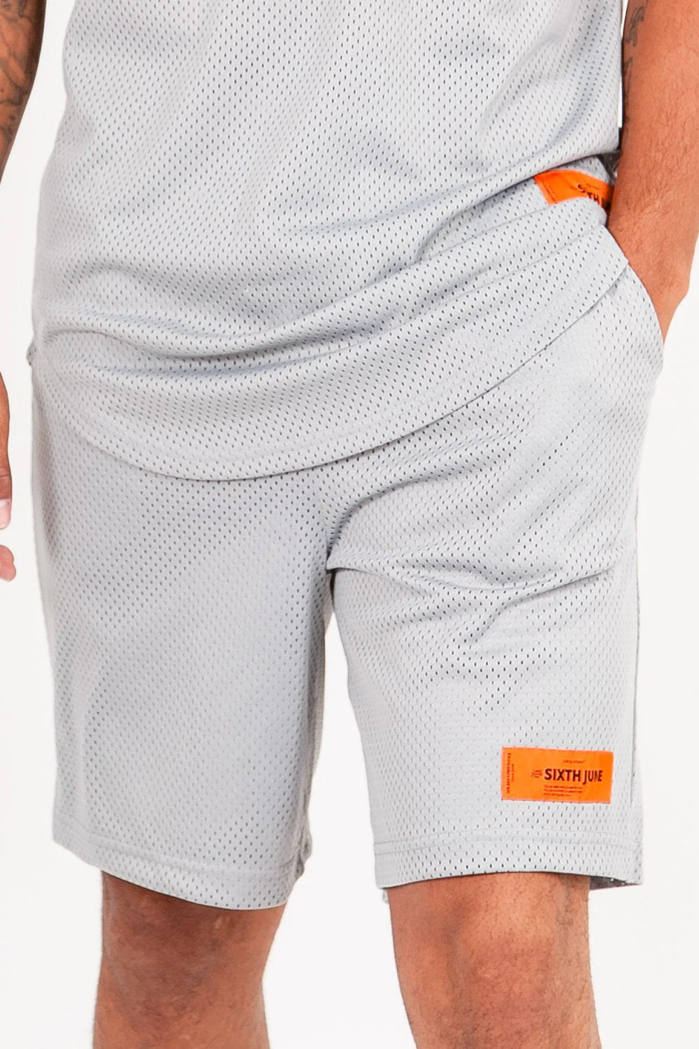 Short mesh logo gris - Image 3
