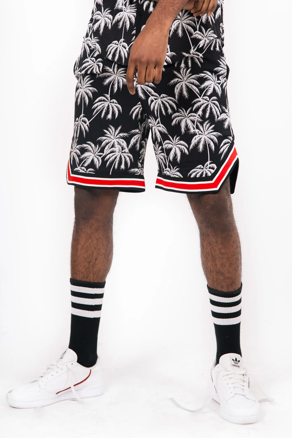 Short palmiers bandes noir blanc - Image 2