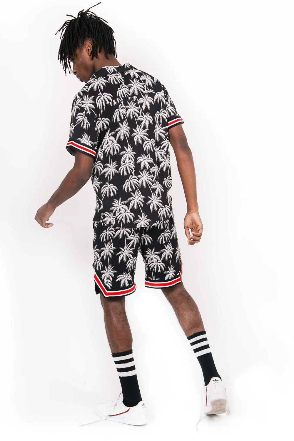 Short palmiers bandes noir blanc - Image 4