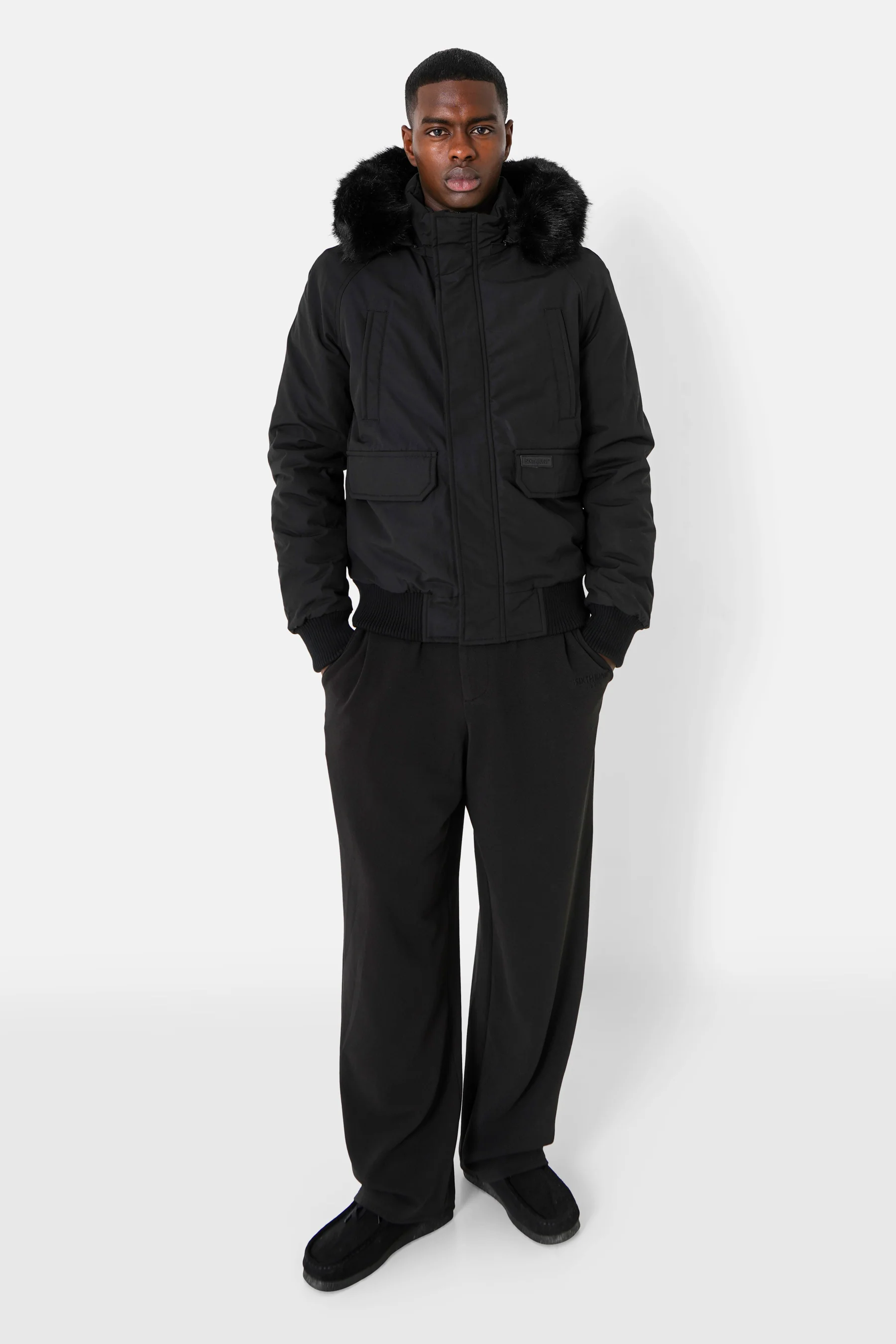 Parka courte fourrure Noir - Image 2