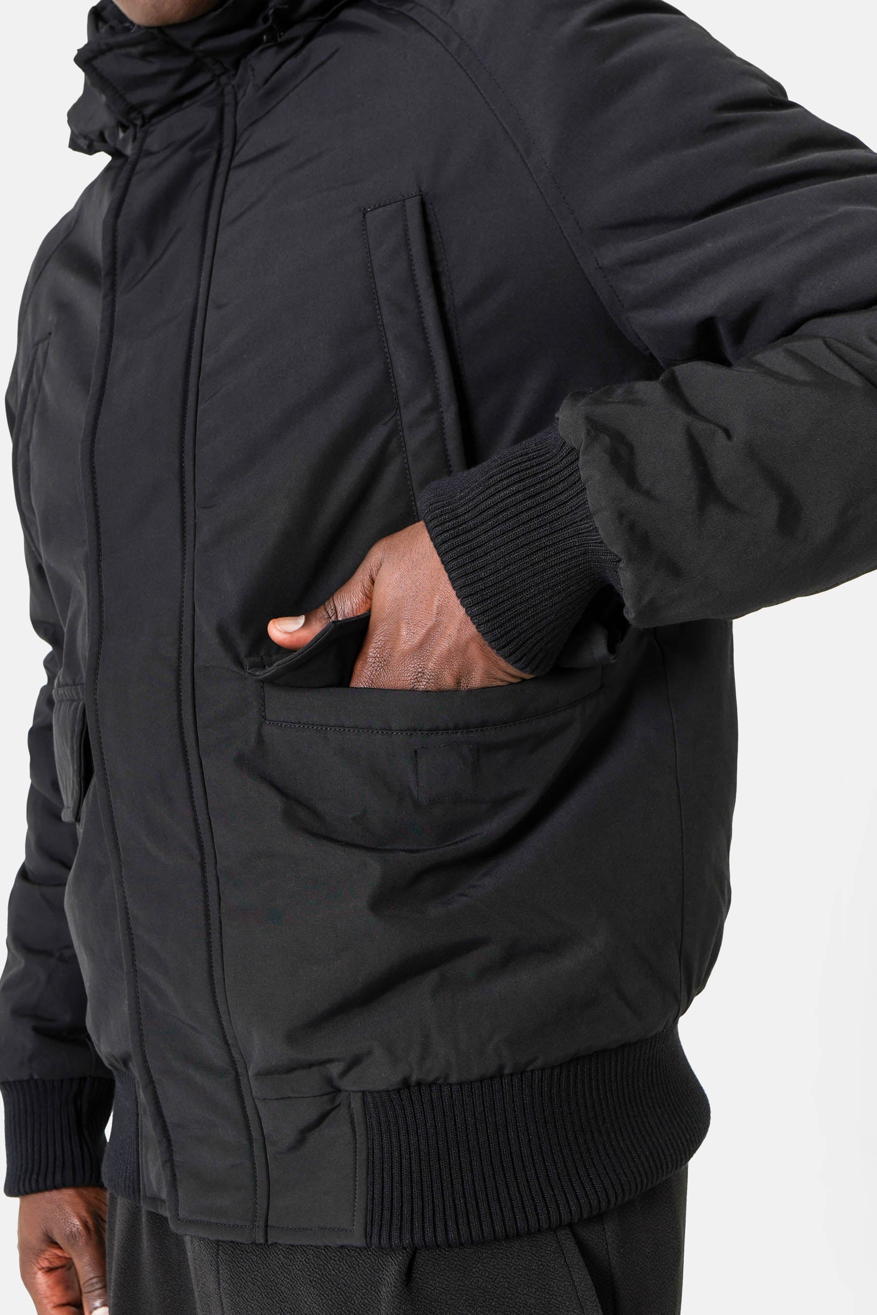 Parka courte fourrure Noir - Image 3