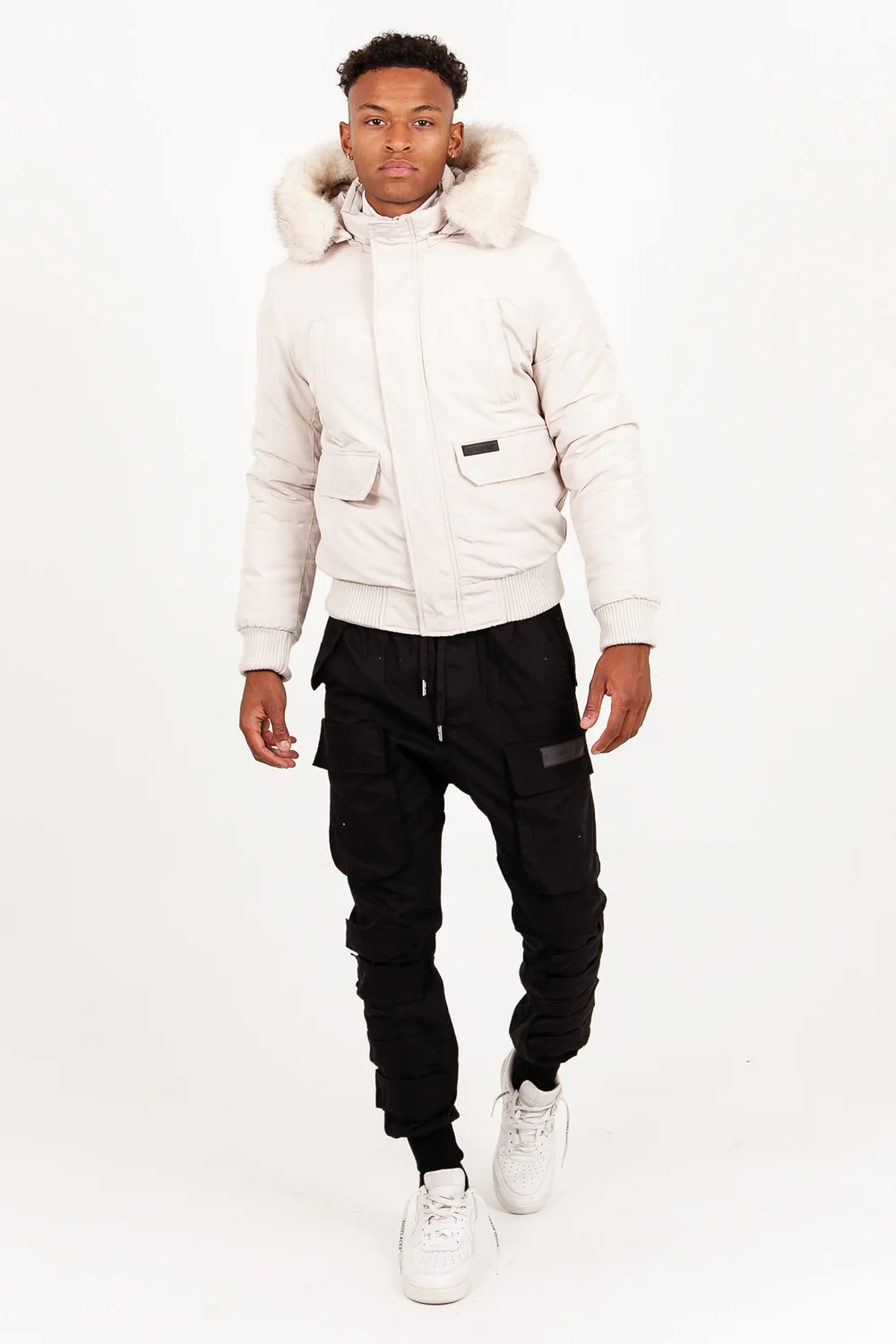 Parka courte fourrure Beige clair - Image 2