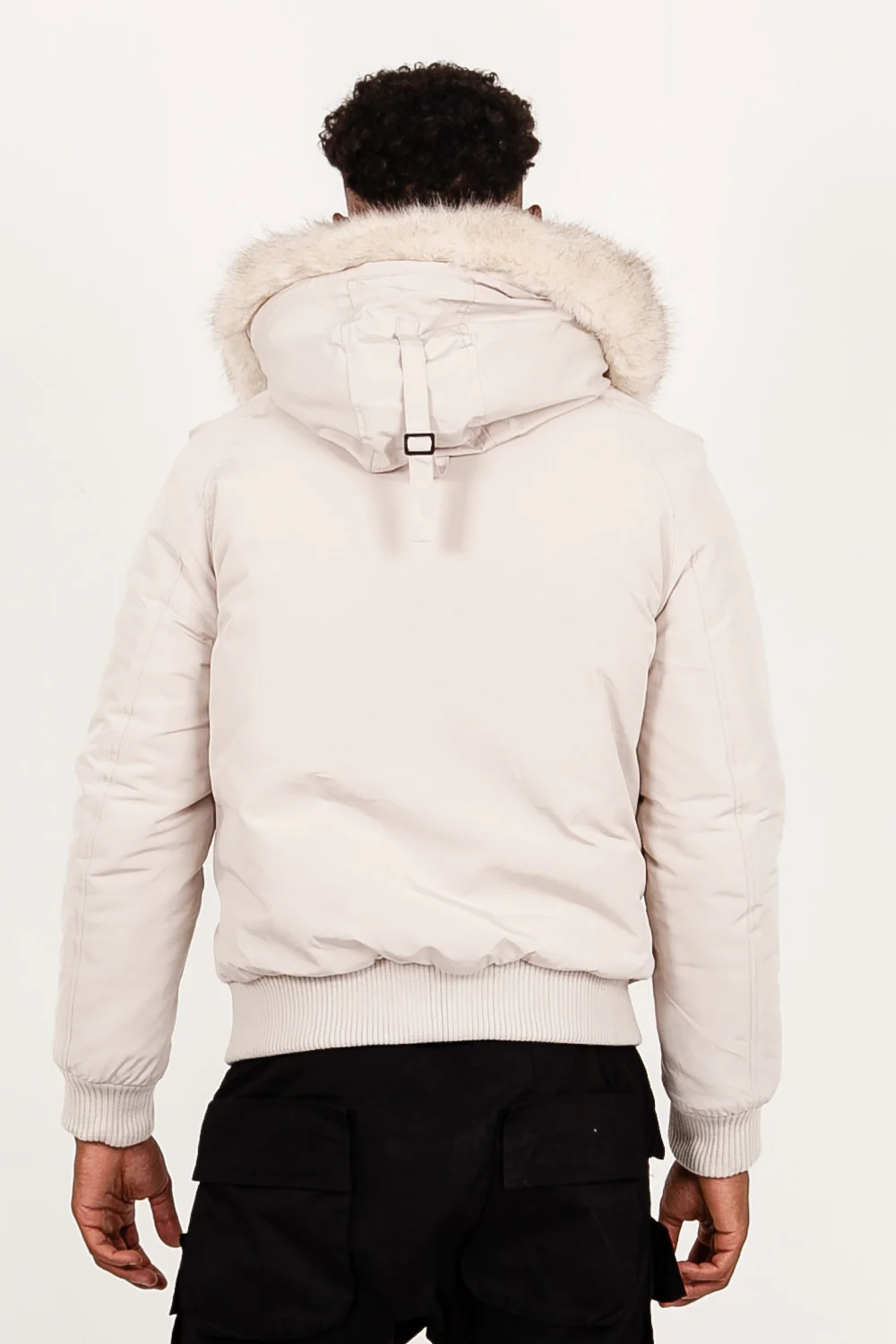 Parka courte fourrure Beige clair - Image 4