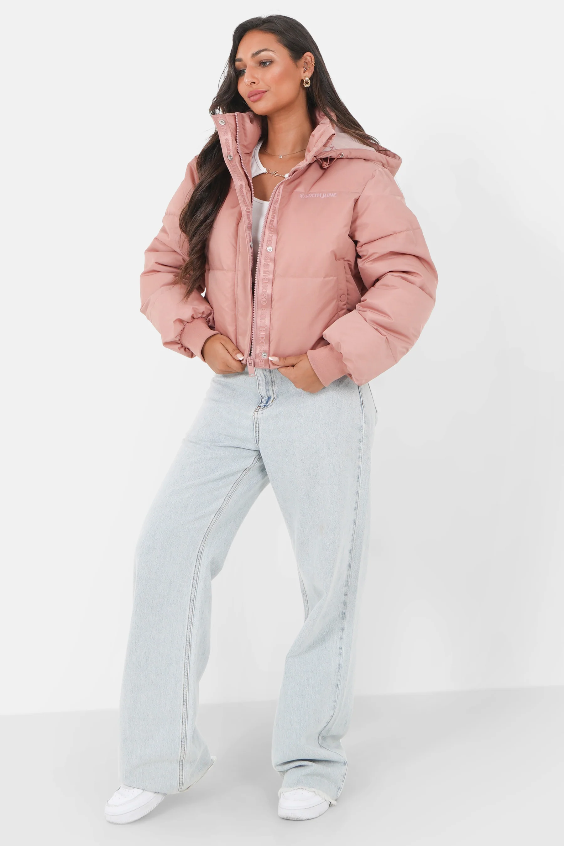 Doudoune courte nylon épais Rose - Image 2