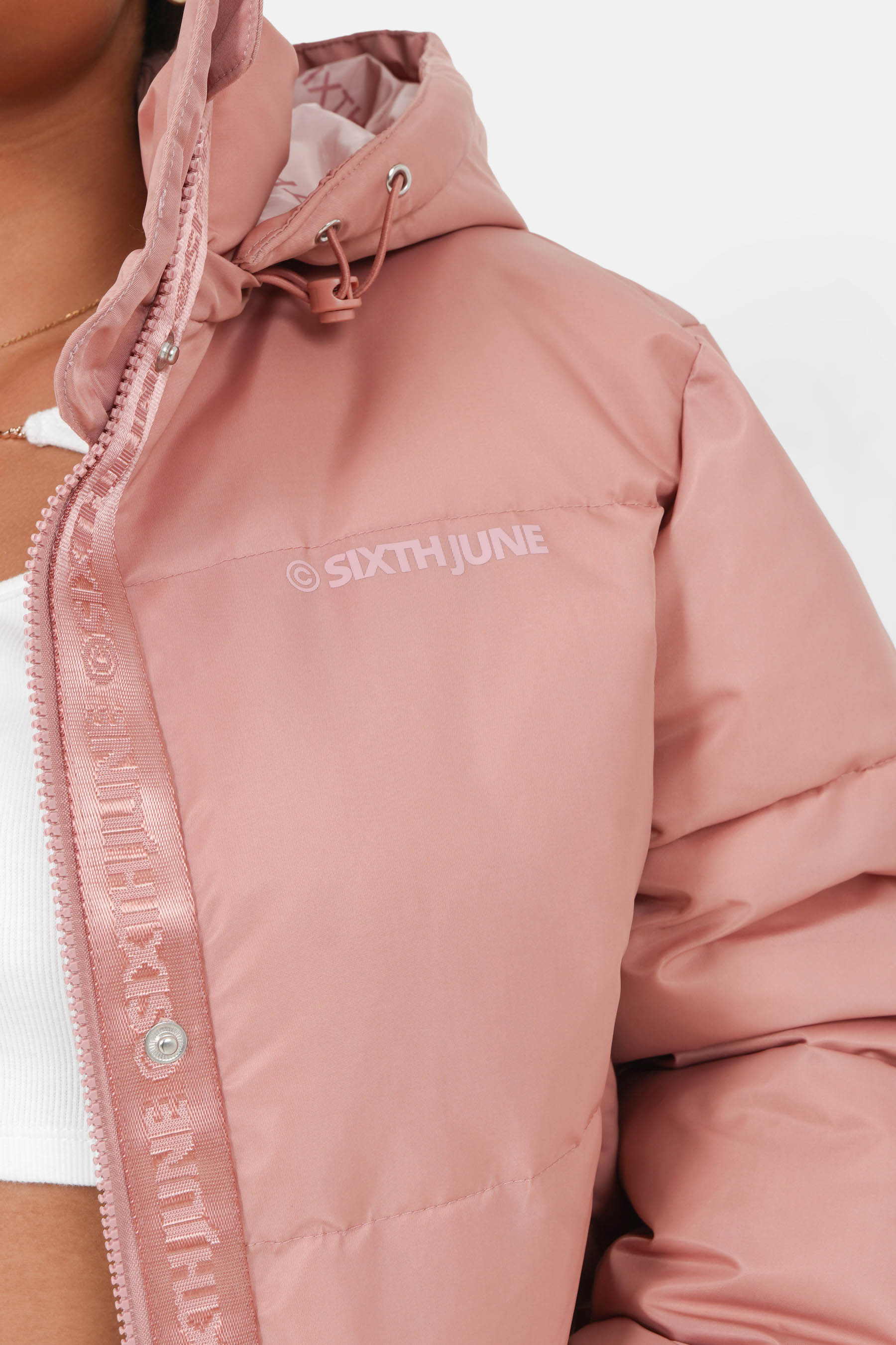 Doudoune courte nylon épais Rose - Image 3