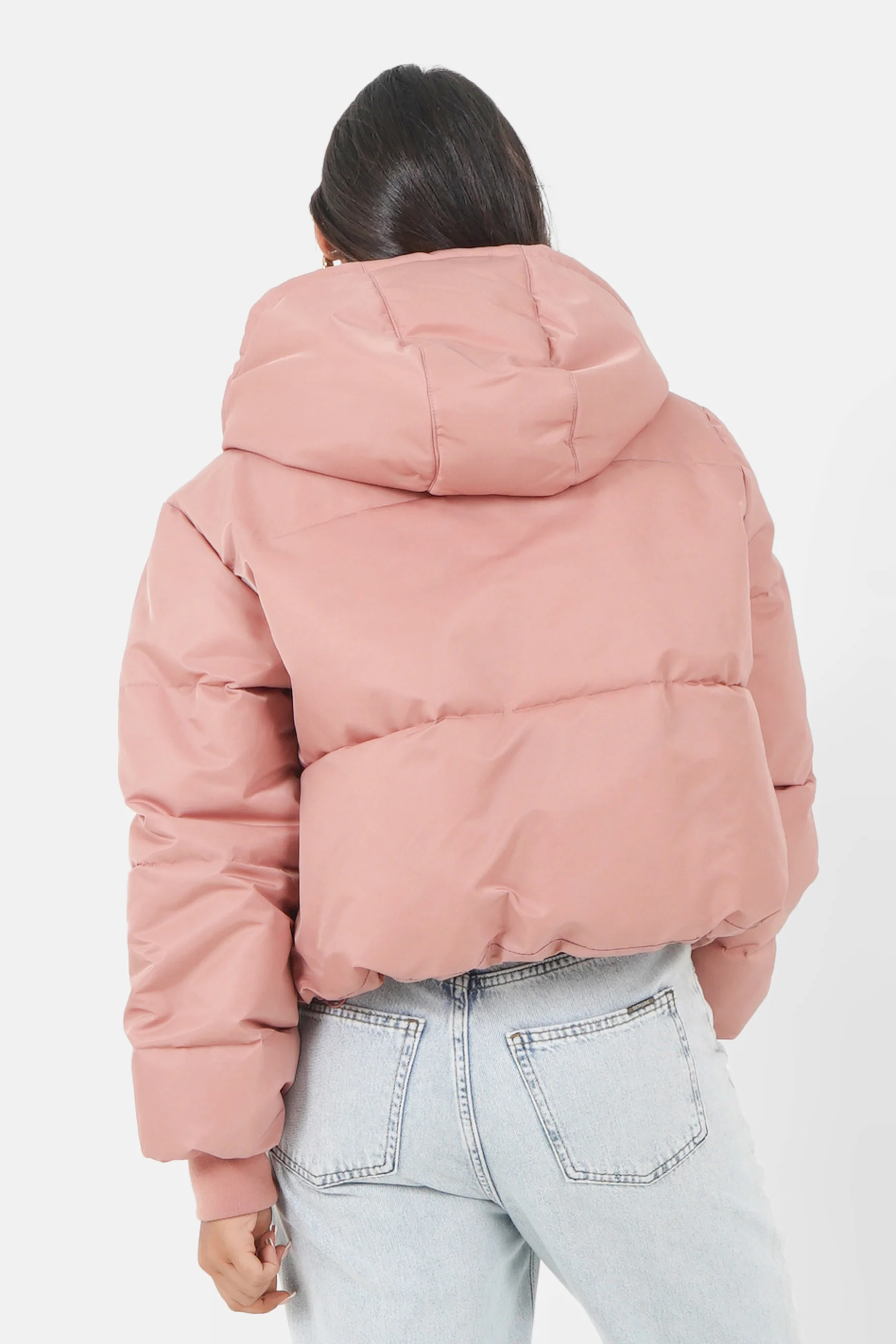 Doudoune courte nylon épais Rose - Image 5