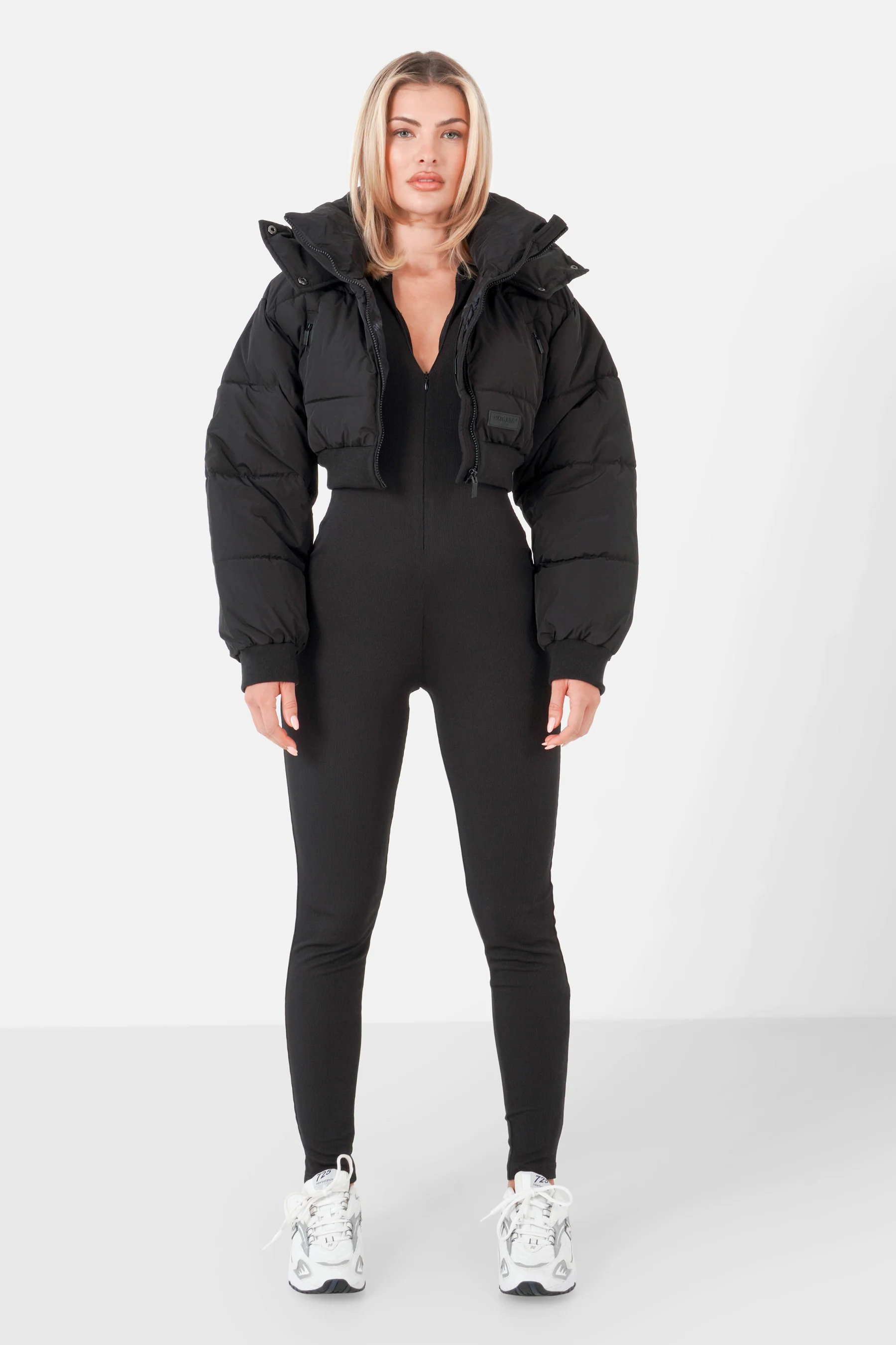 Doudoune courte capuche Noir - Image 2