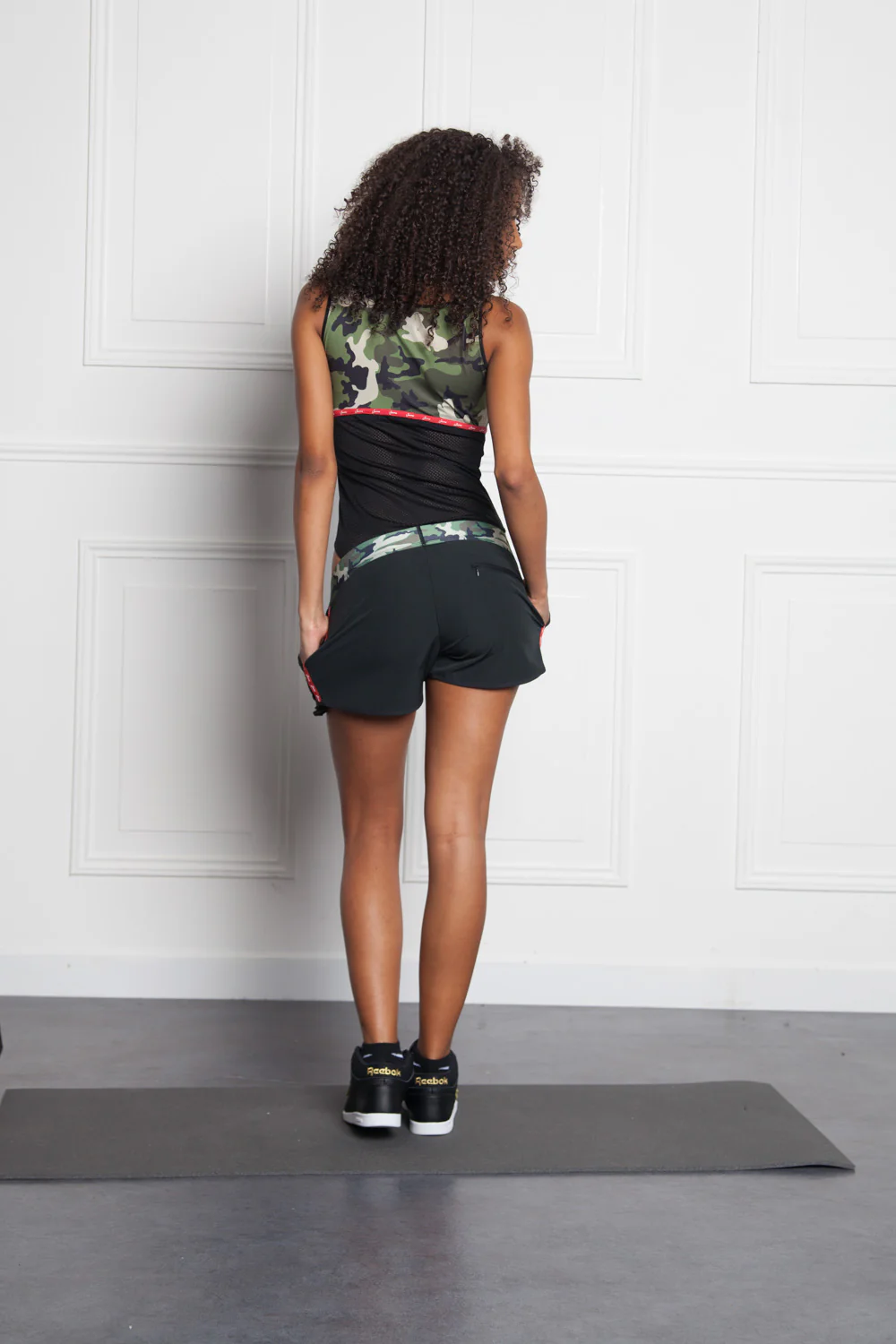 Short Sport camouflage kaki noir W2384WST - Image 4