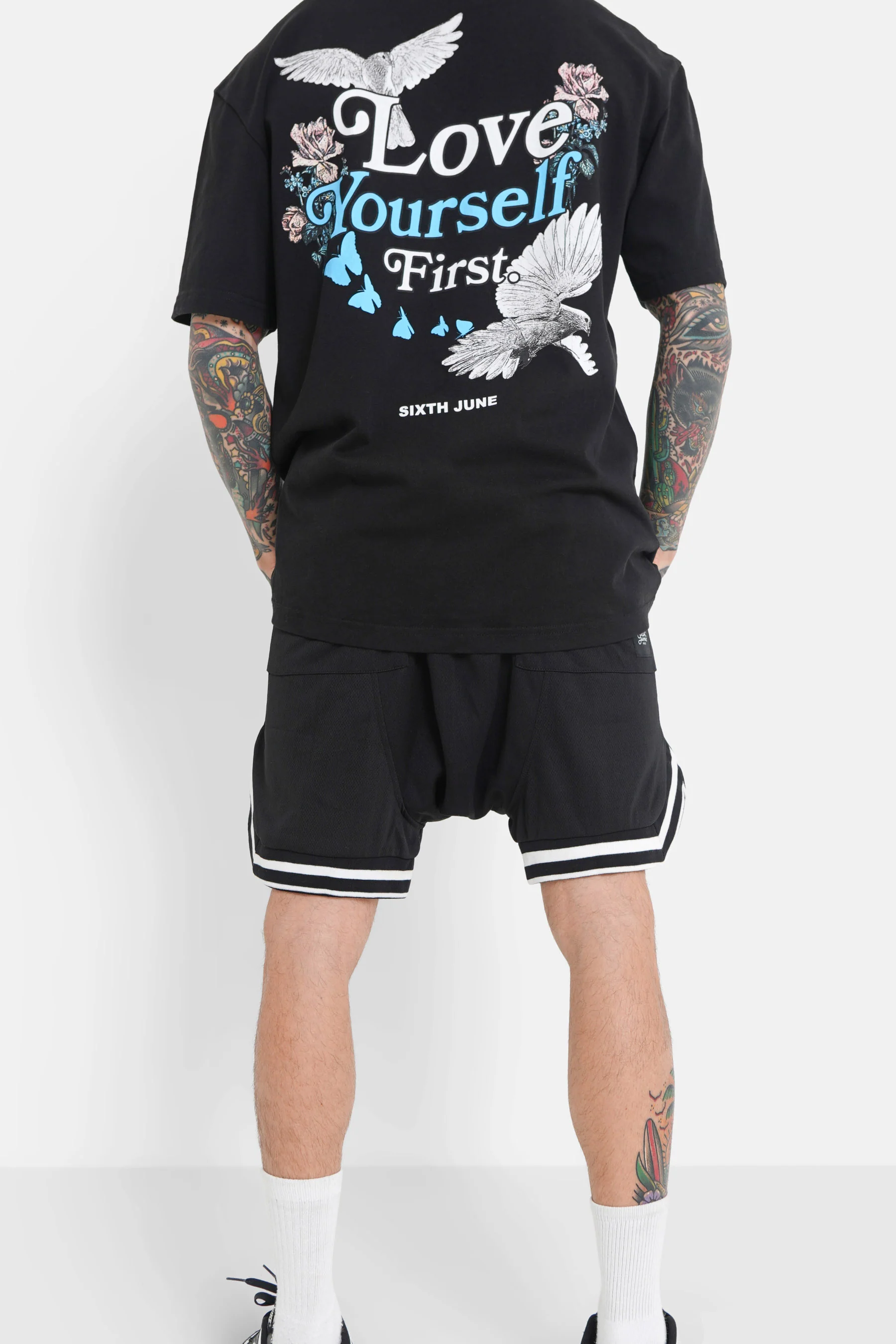 Short sport bandes Noir - Image 5