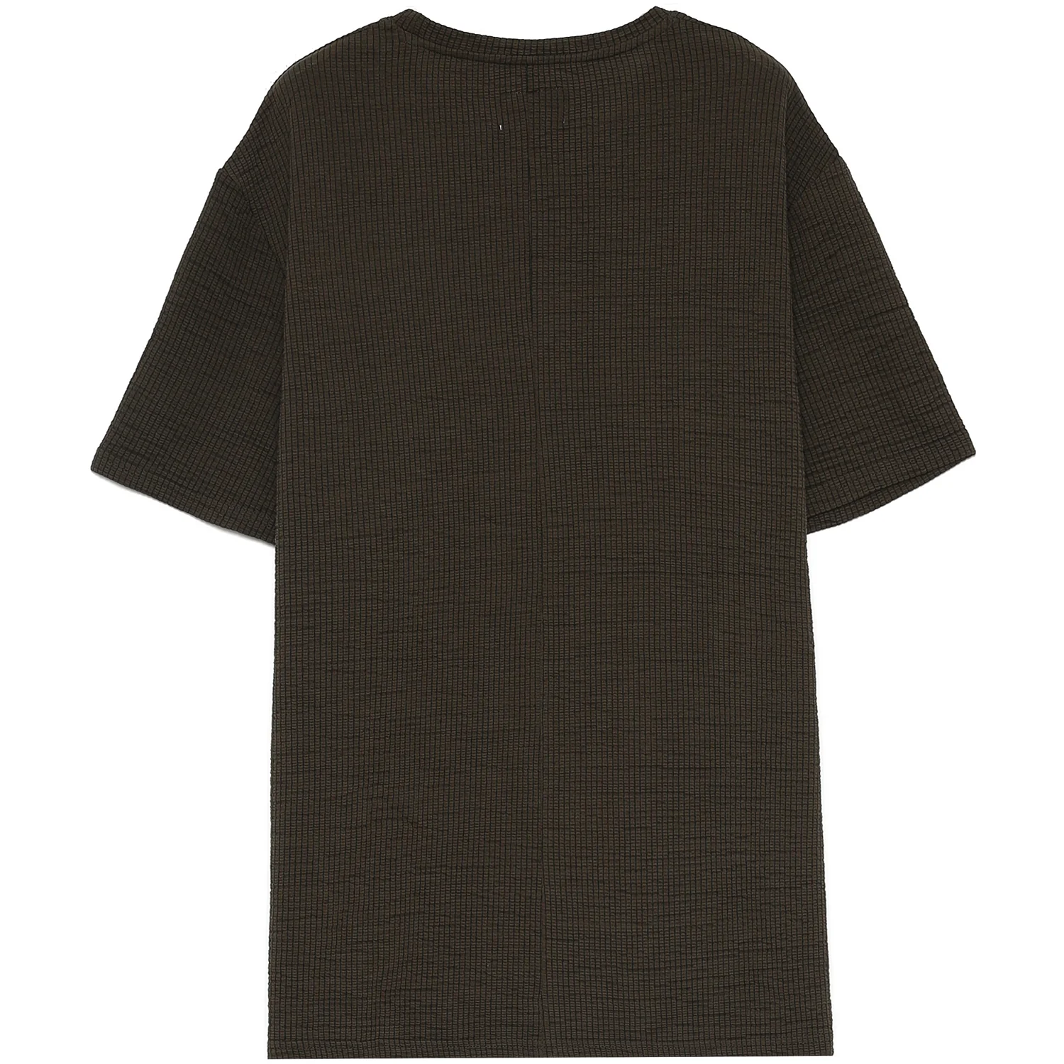 T-shirt gaufré brodé kaki foncé - Image 7