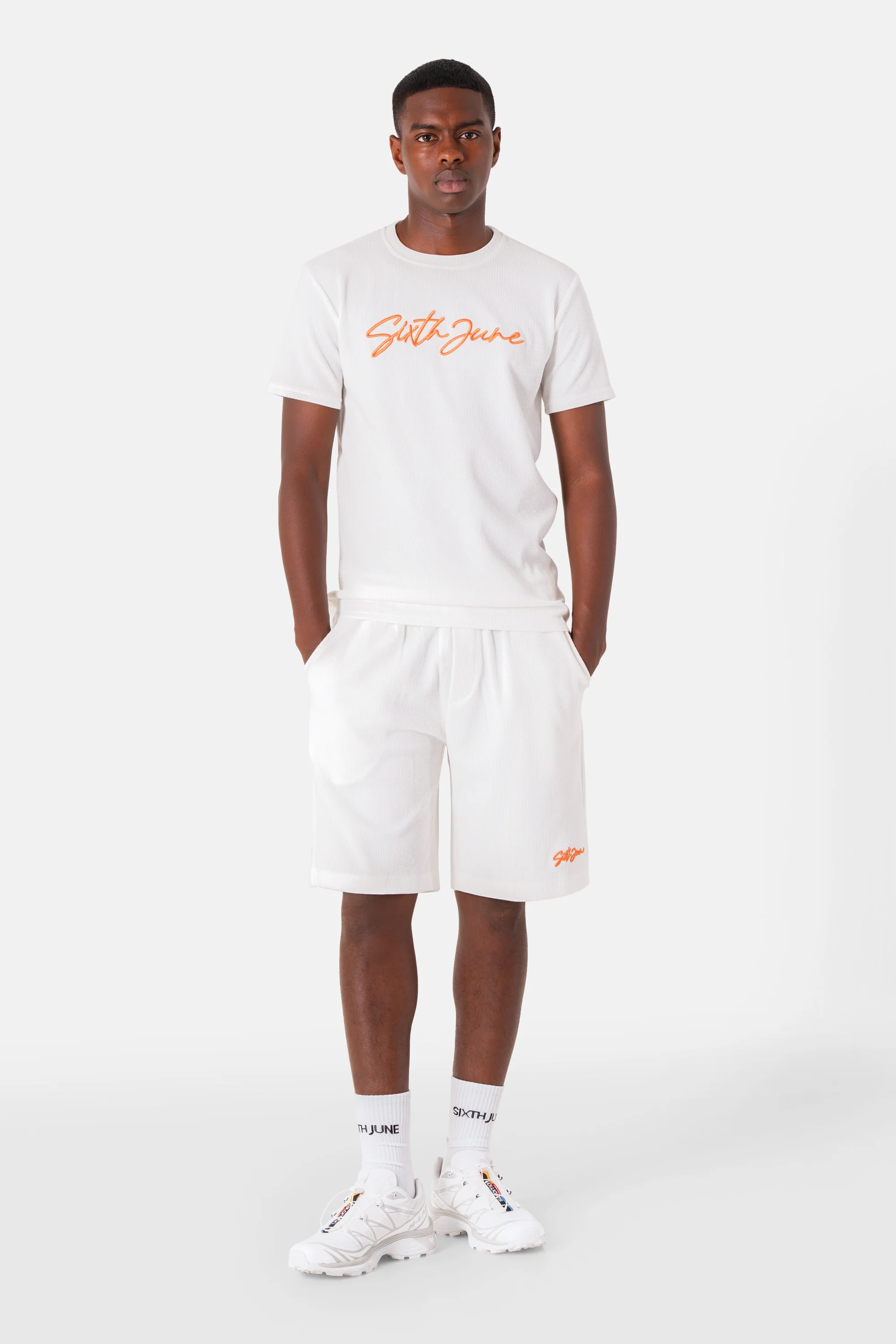 Short texturé épais logo Blanc - Image 2