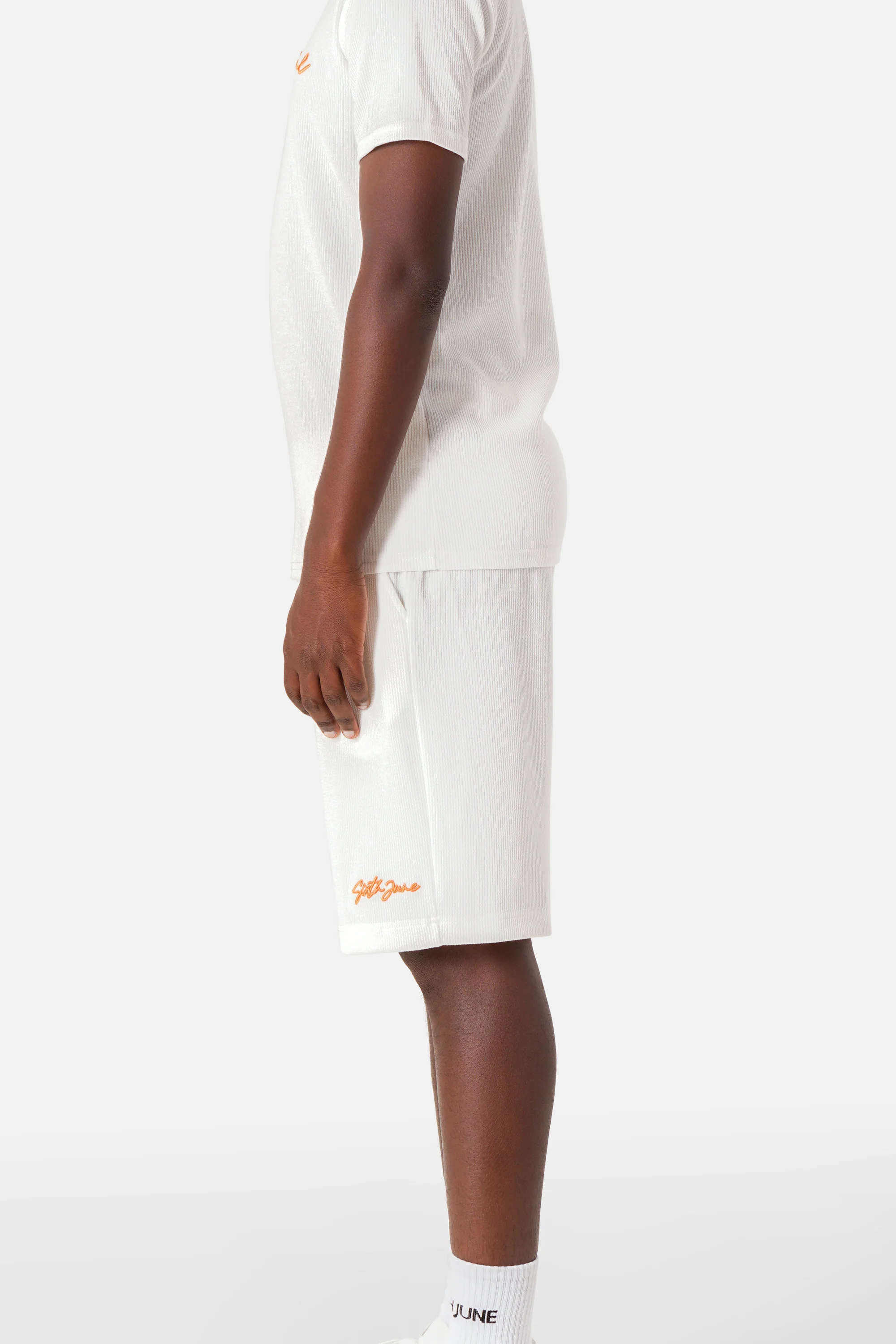 Short texturé épais logo Blanc - Image 4