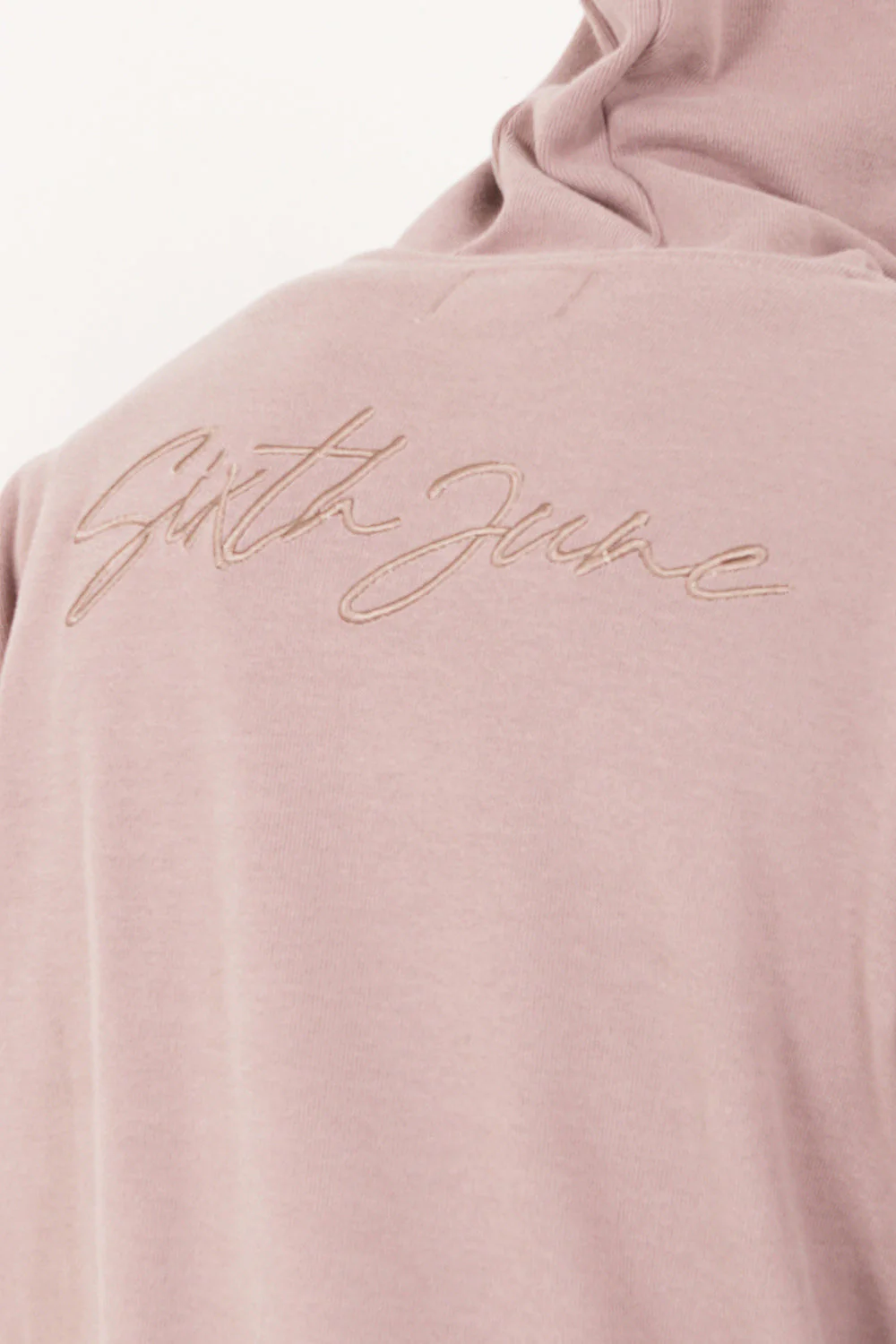 Sweat capuche côtelé cordon Beige - Image 3