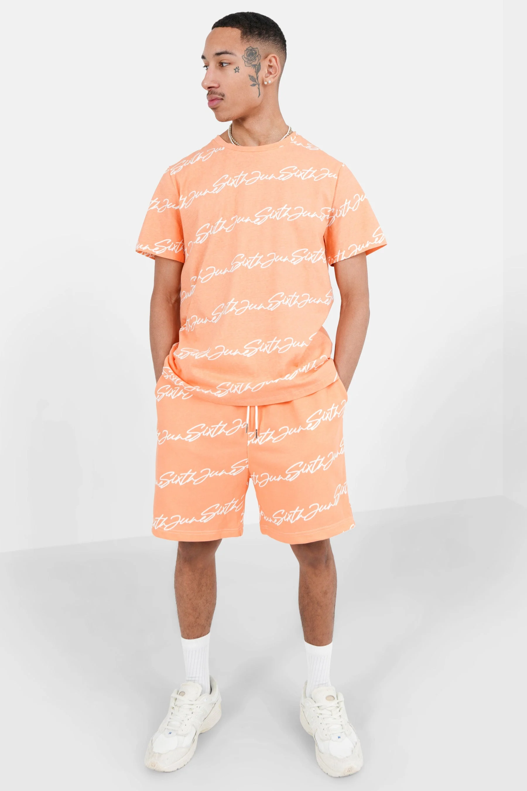 Short logo signature imprimé Orange - Image 2