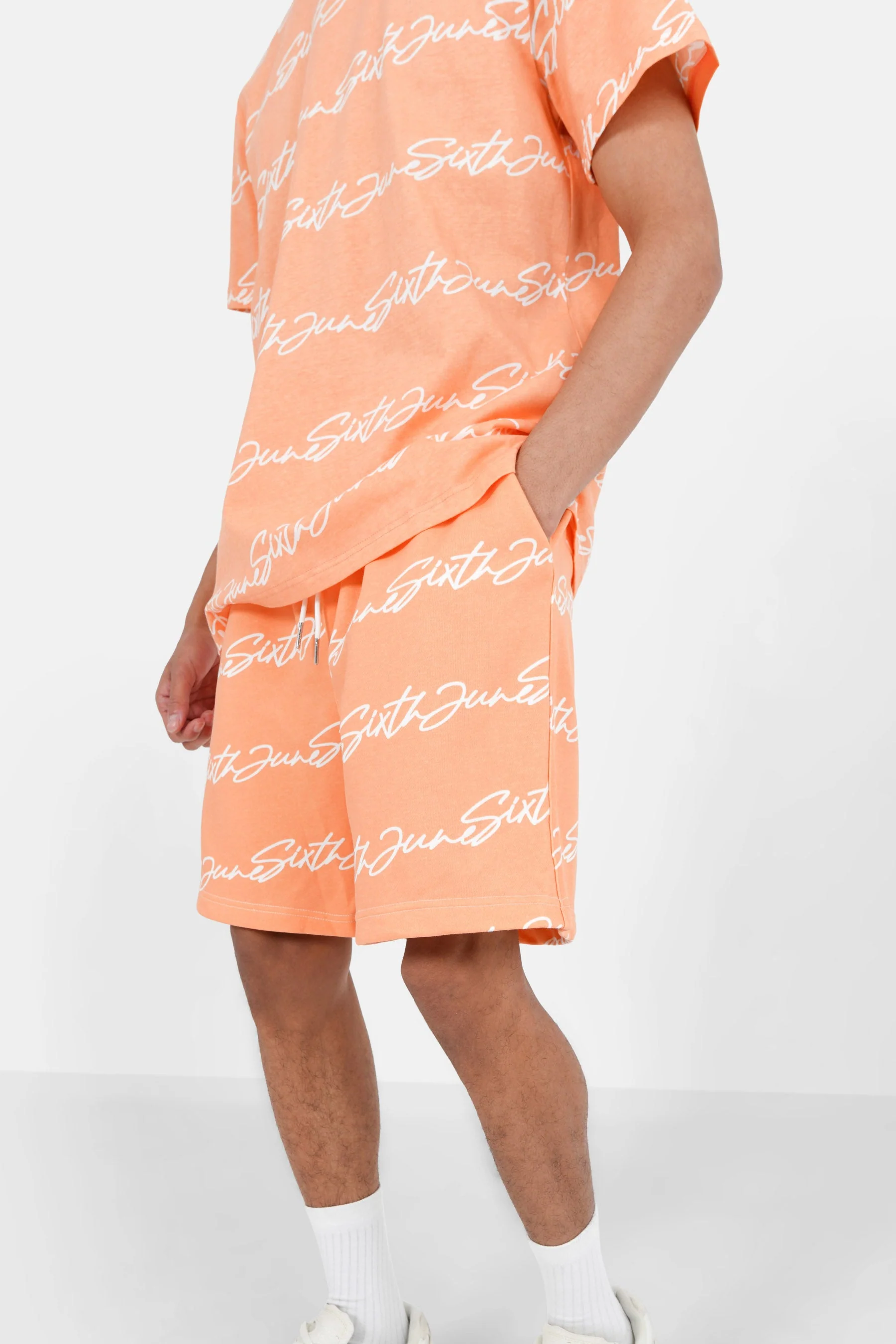 Short logo signature imprimé Orange - Image 4