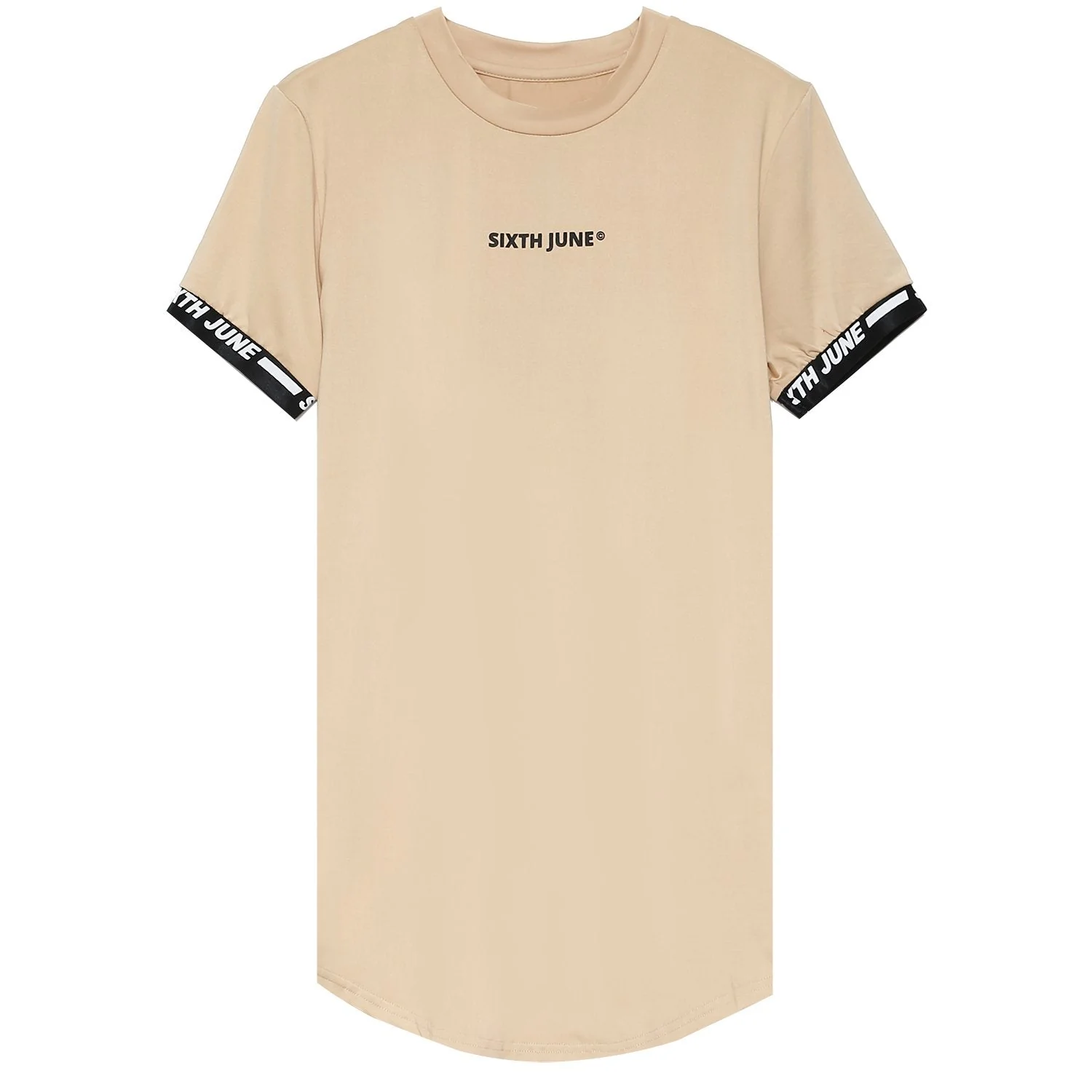 T-shirt moulant logo élastique Beige - Image 5