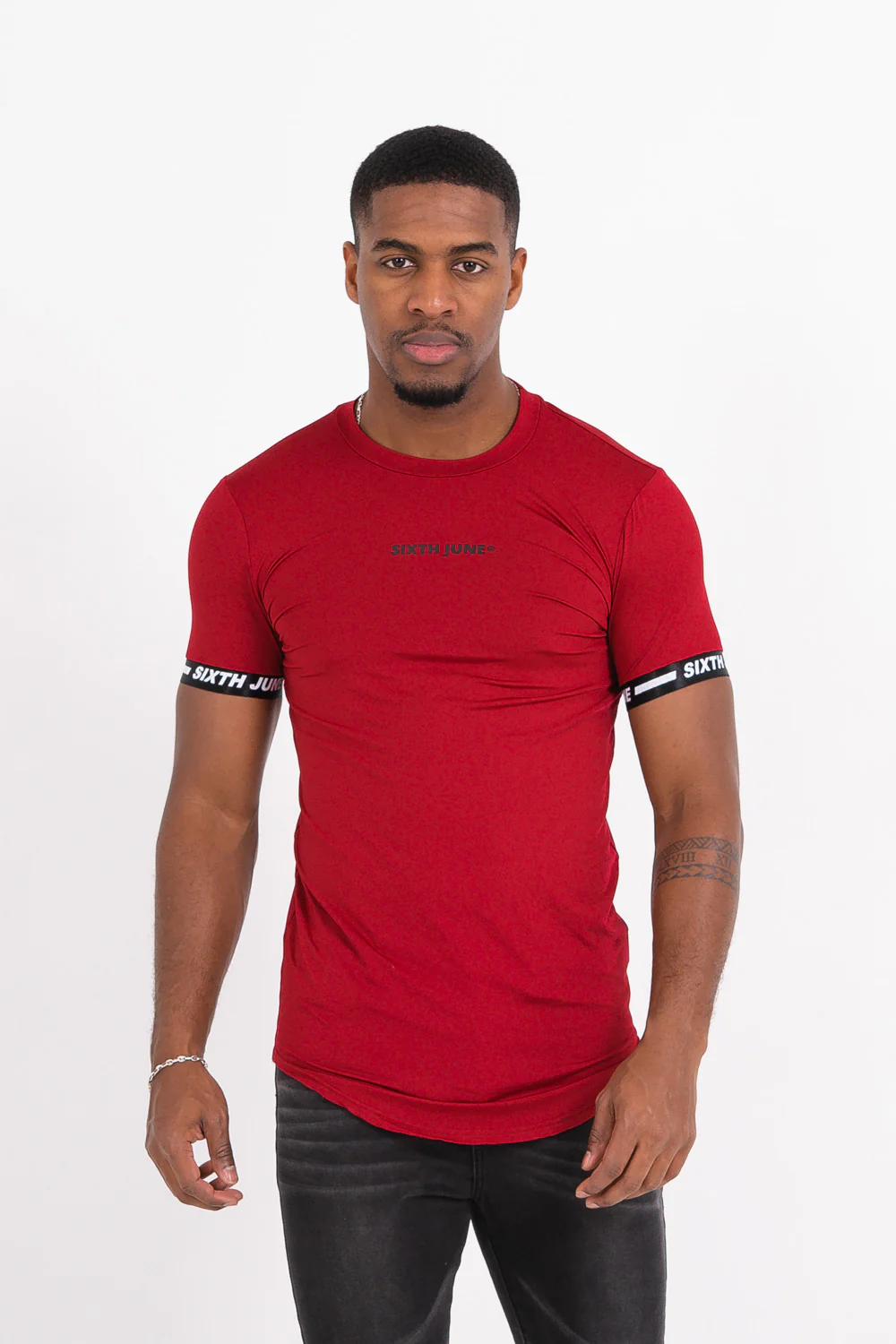 T-shirt moulant logo élastique rouge - Image 2