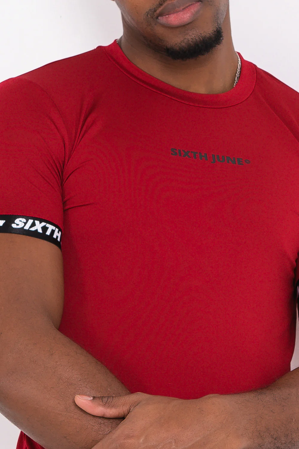 T-shirt moulant logo élastique rouge - Image 3