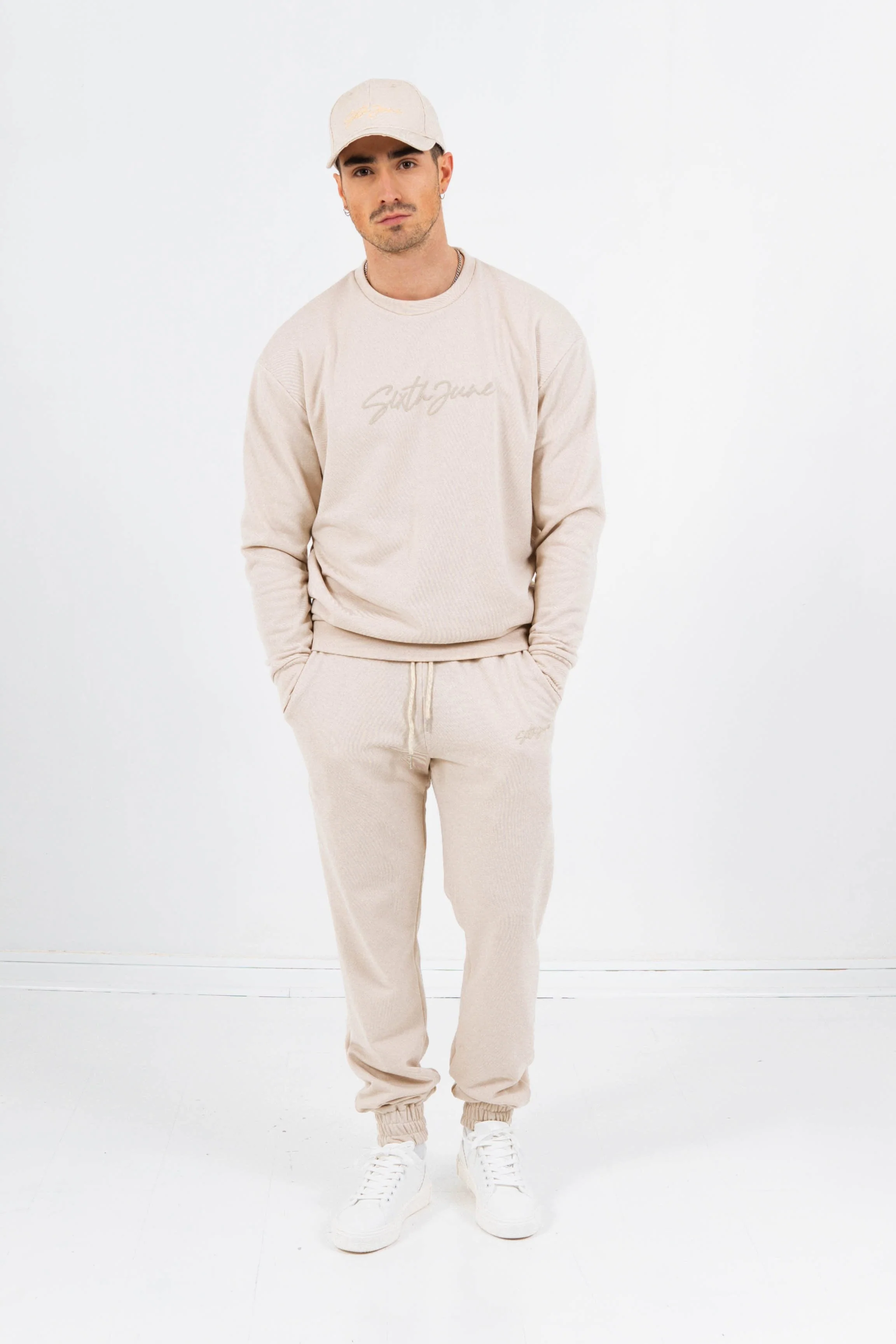 Sweatshirt logo signature relief beige - Image 2
